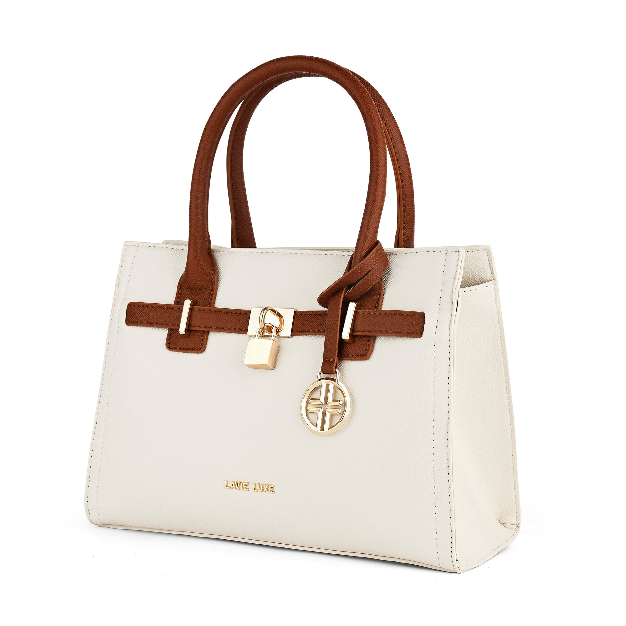 Lavie Luxe Strap Off White Medium Women's Satchel