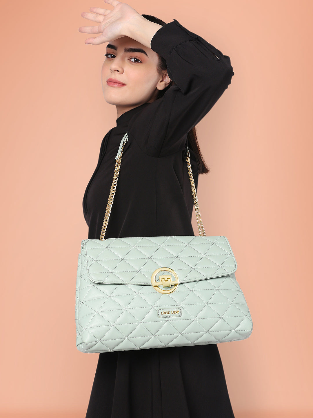 Lavie Luxe Mint Large Women's Eden Flap Satchel Bag
