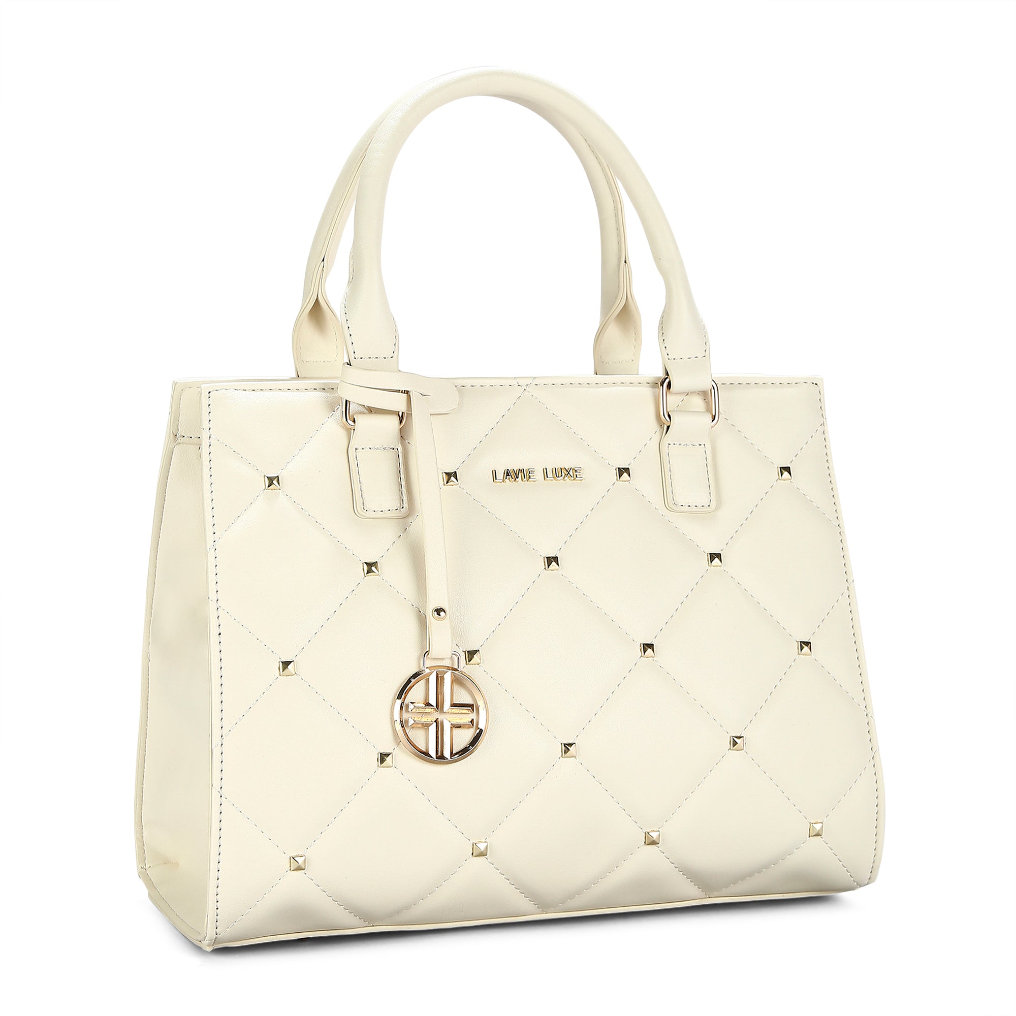 Lavie Luxe Stud Shelly Off White Medium Women's Satchel