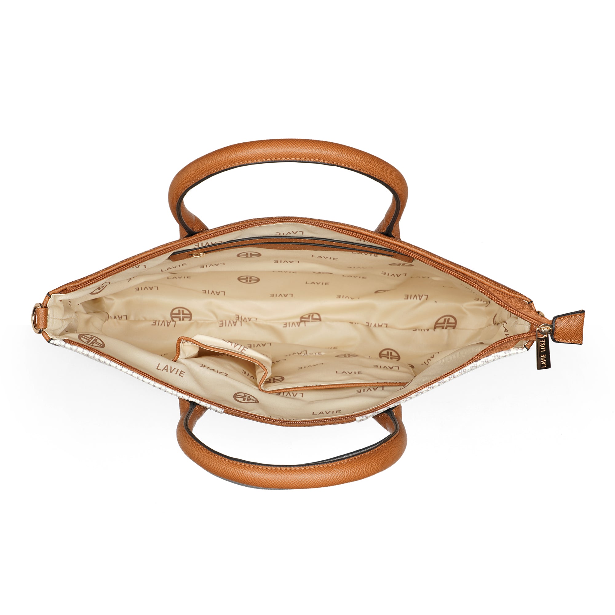 Lavie Luxe Mono Raily Pro Off White Large Women's Handbag