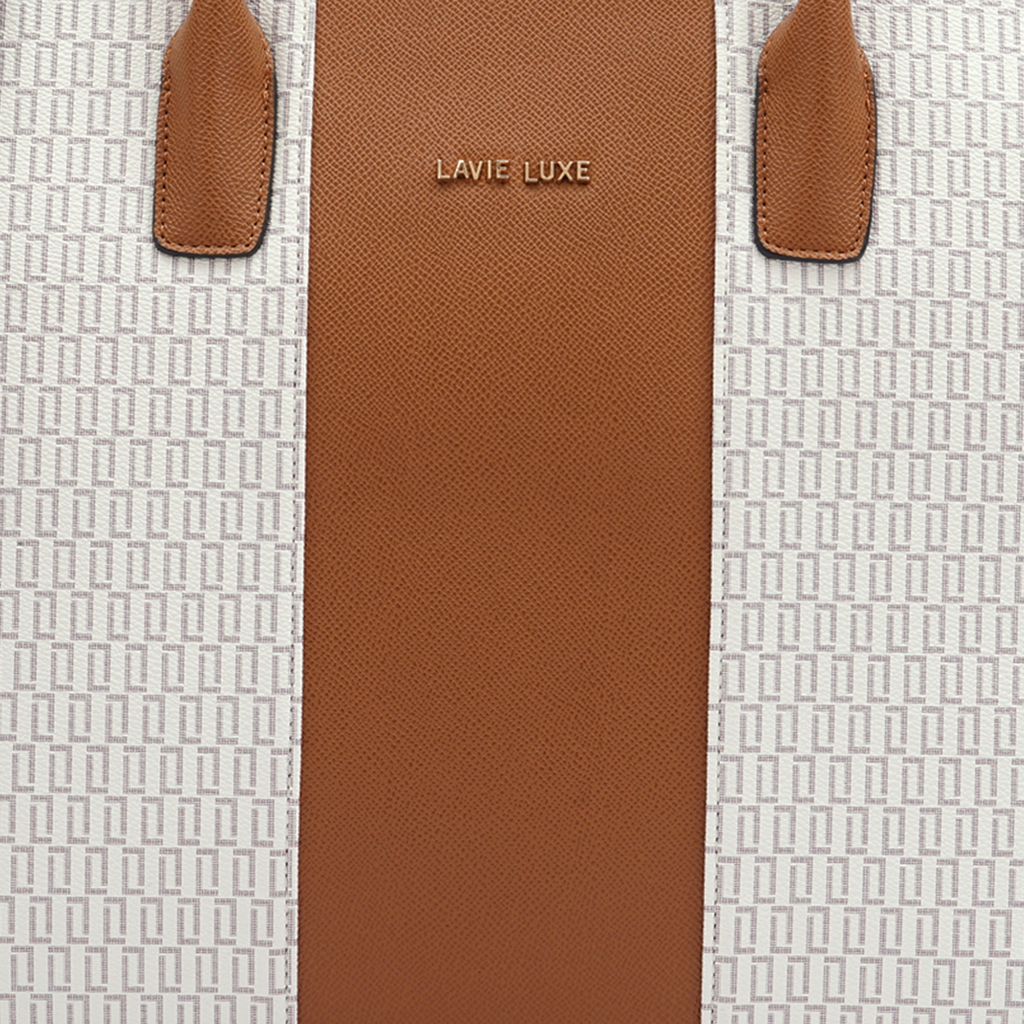 Lavie Luxe Mono Raily Pro Off White Large Women's Handbag