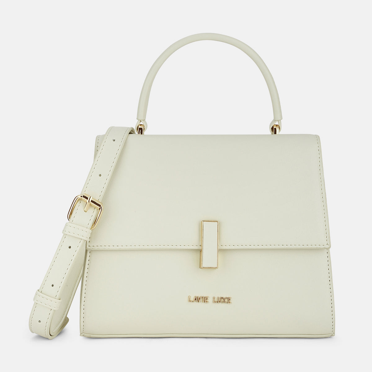 Lavie Luxe Merci Off White Small Women's Flap Satchel