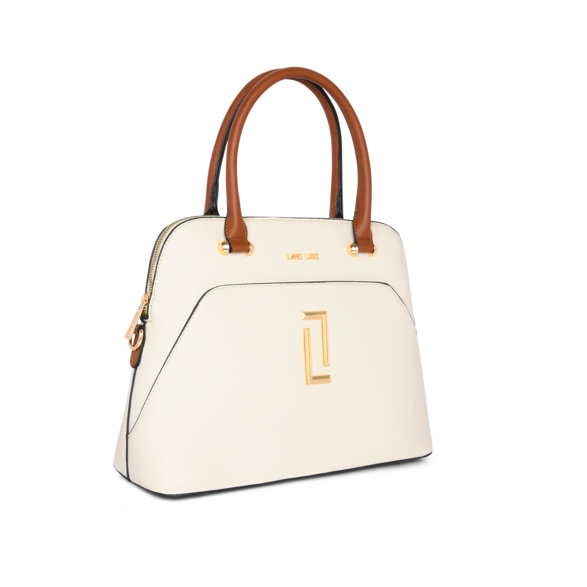 Lavie Luxe Valle Off White Medium Women's Dome Satchel
