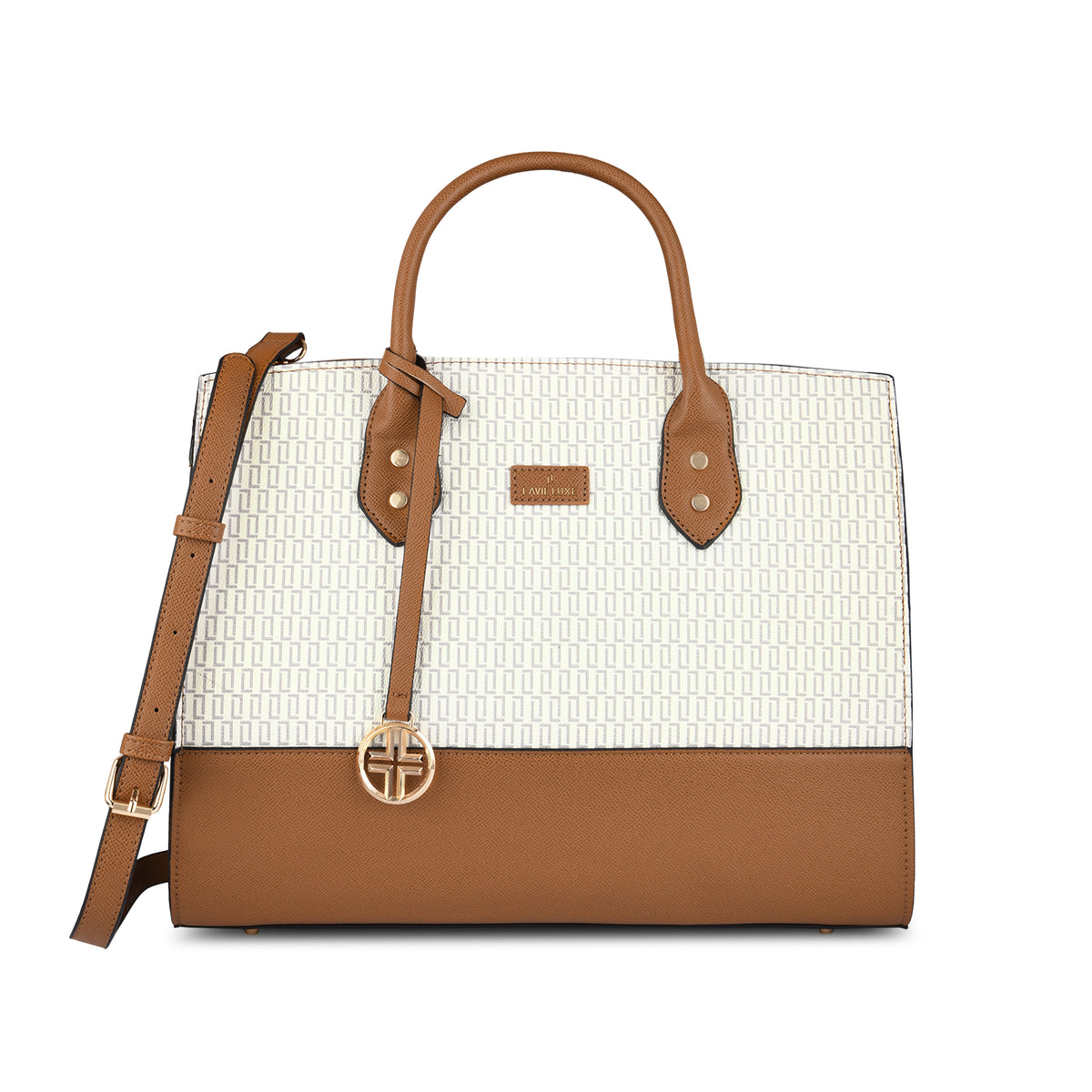 Lavie Luxe Monogram Ellon Off White Large Women's Satchel
