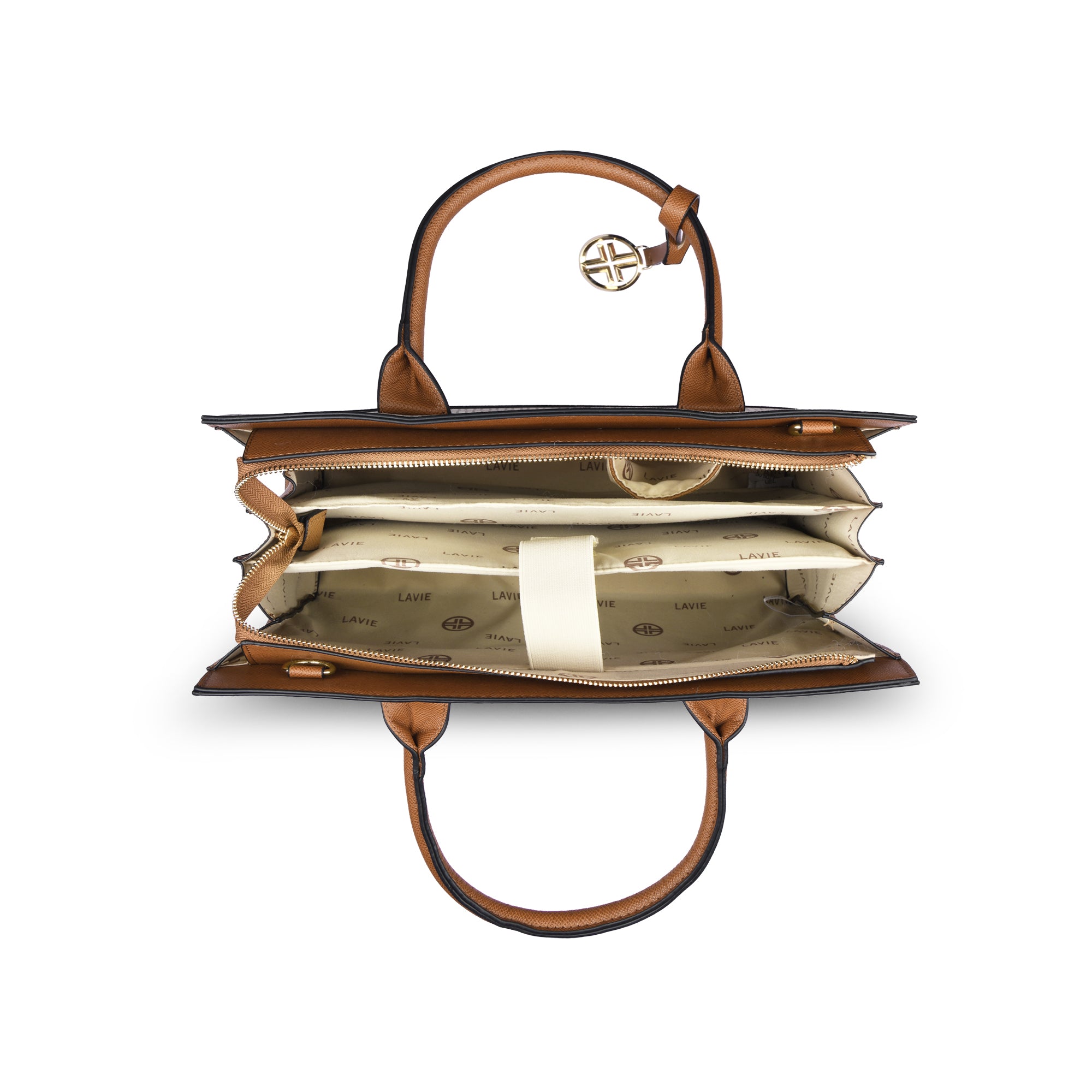 Lavie Luxe Monogram Ellon Off White Large Women's Satchel