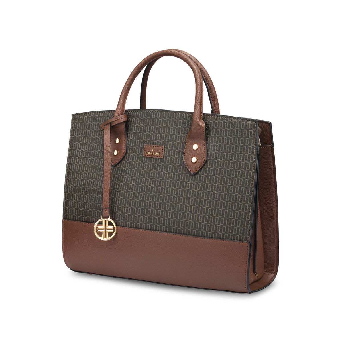 Lavie Luxe Monogram Ellon Choco Large Women's Satchel