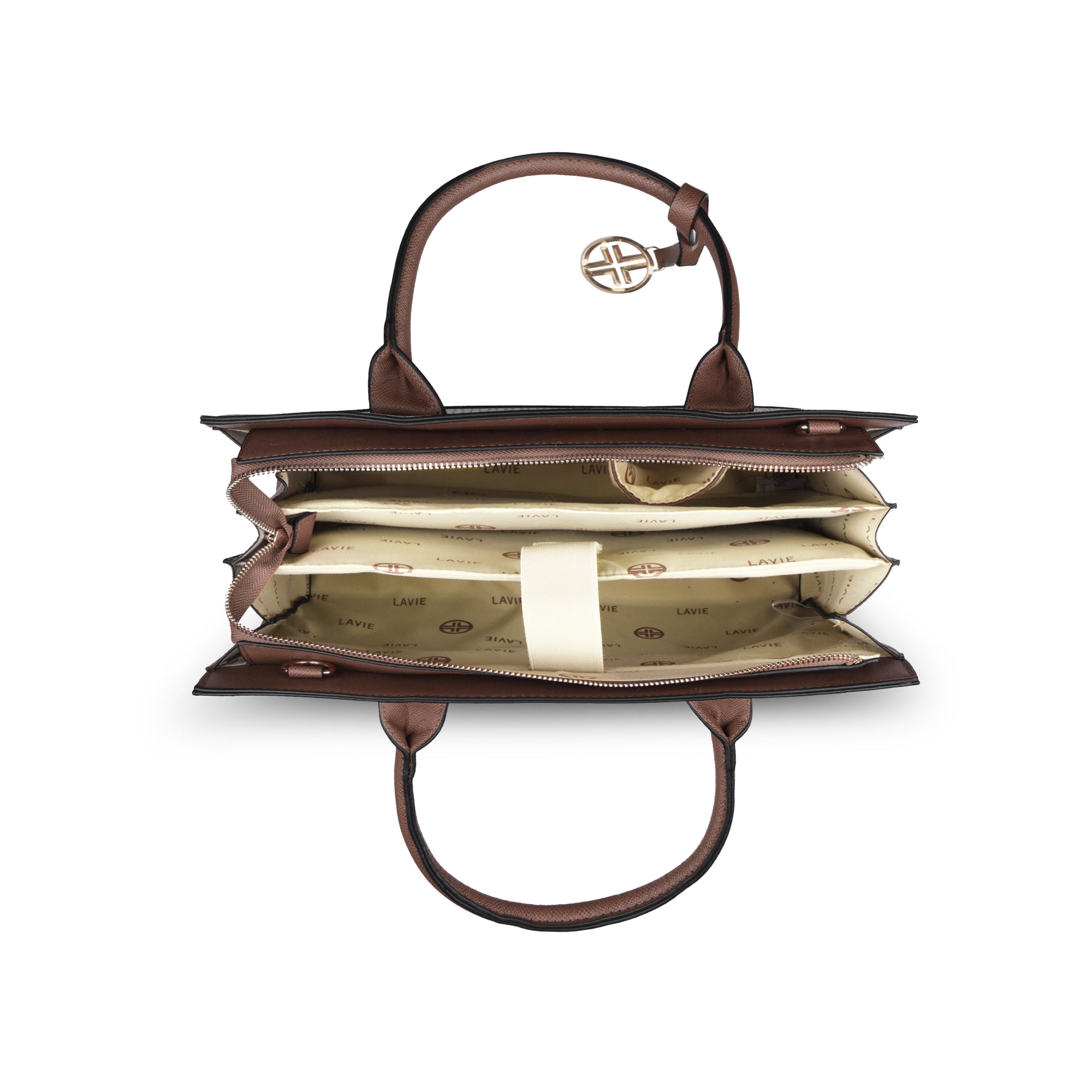 Lavie Luxe Monogram Ellon Choco Large Women's Satchel