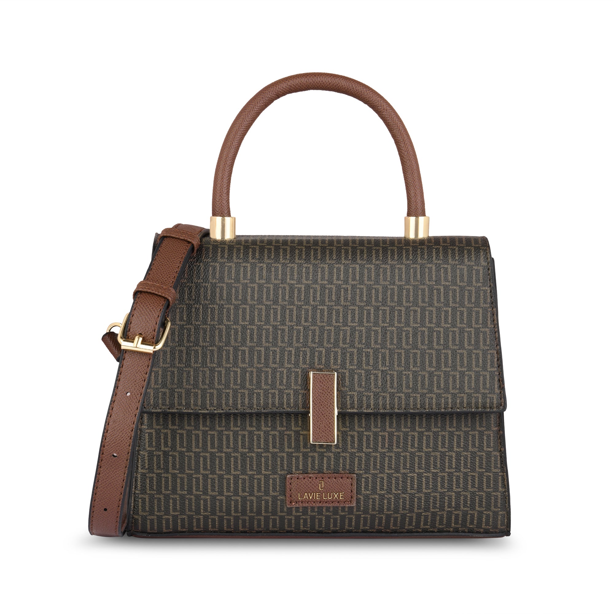 Lavie Luxe Monogram Ipsy Choco Medium Women's Satchel