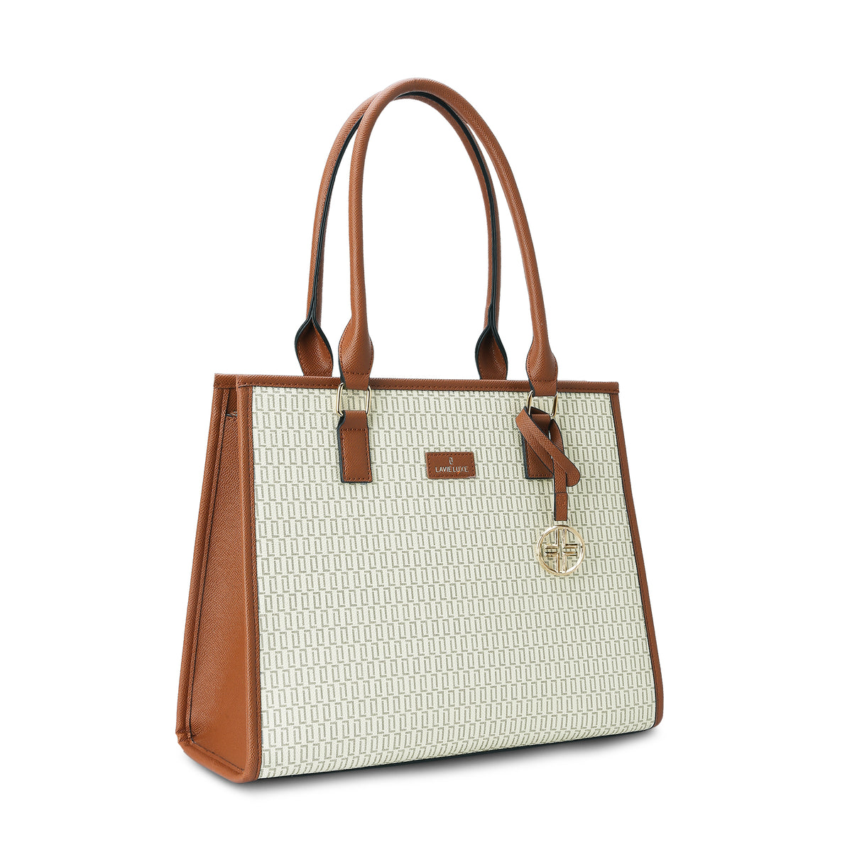 Lavie Luxe Monogram Quad Off White Large Women's Satchel