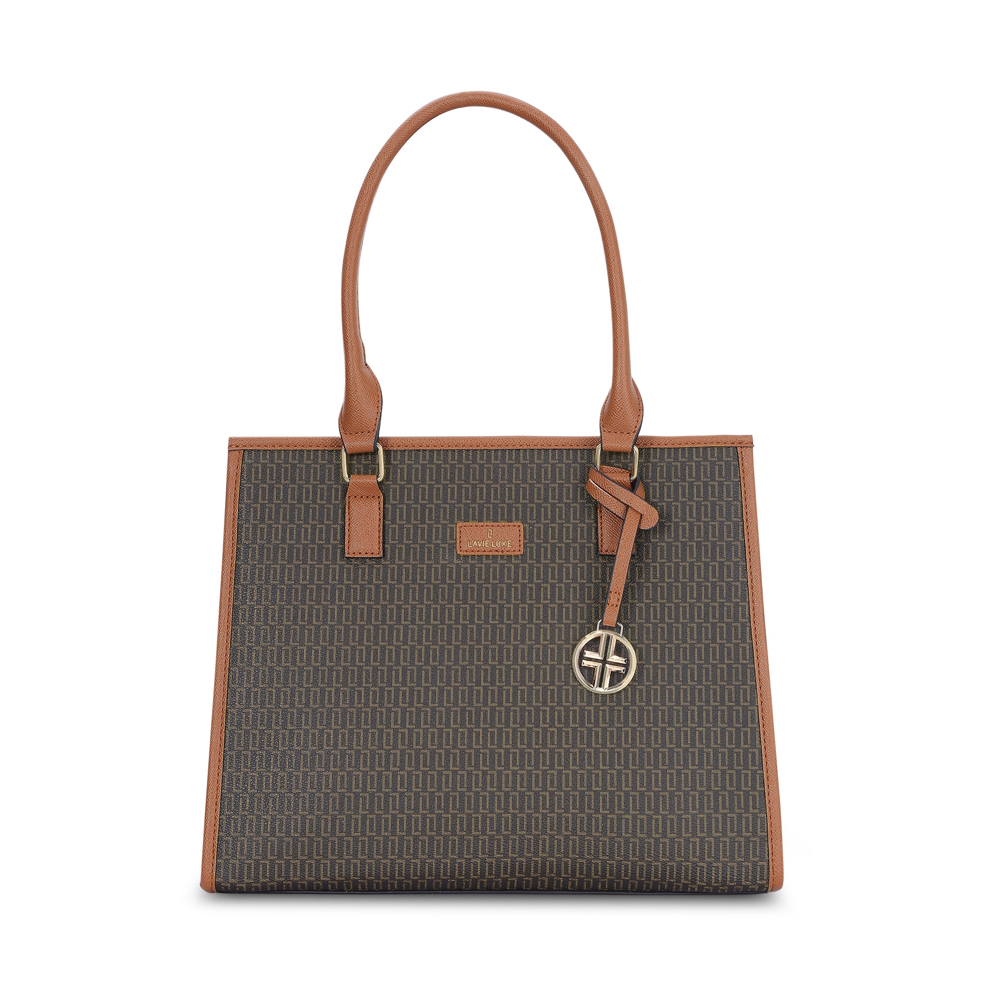 Lavie Luxe Monogram Quad Choco Large Women's Satchel