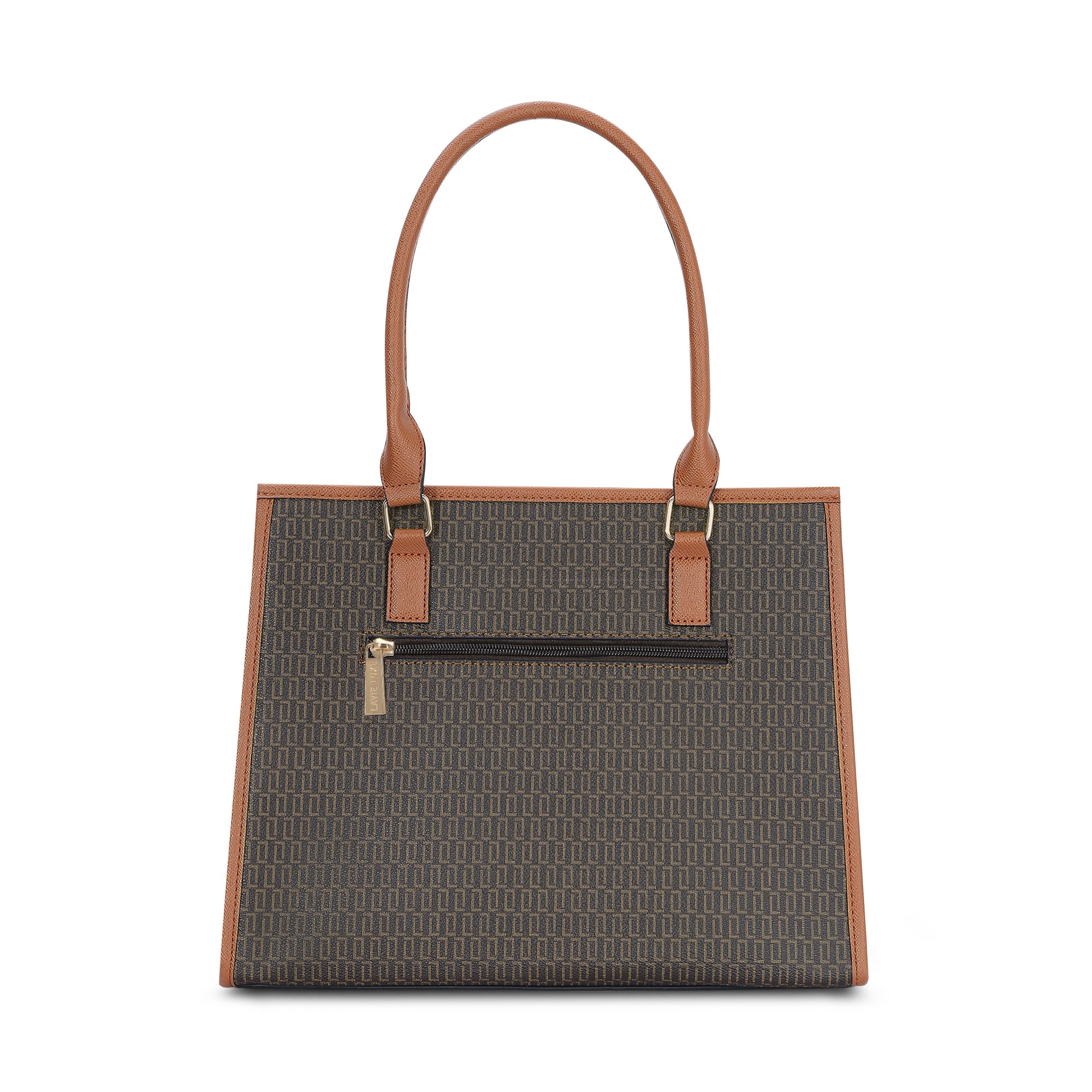 Lavie Luxe Monogram Quad Choco Large Women's Satchel