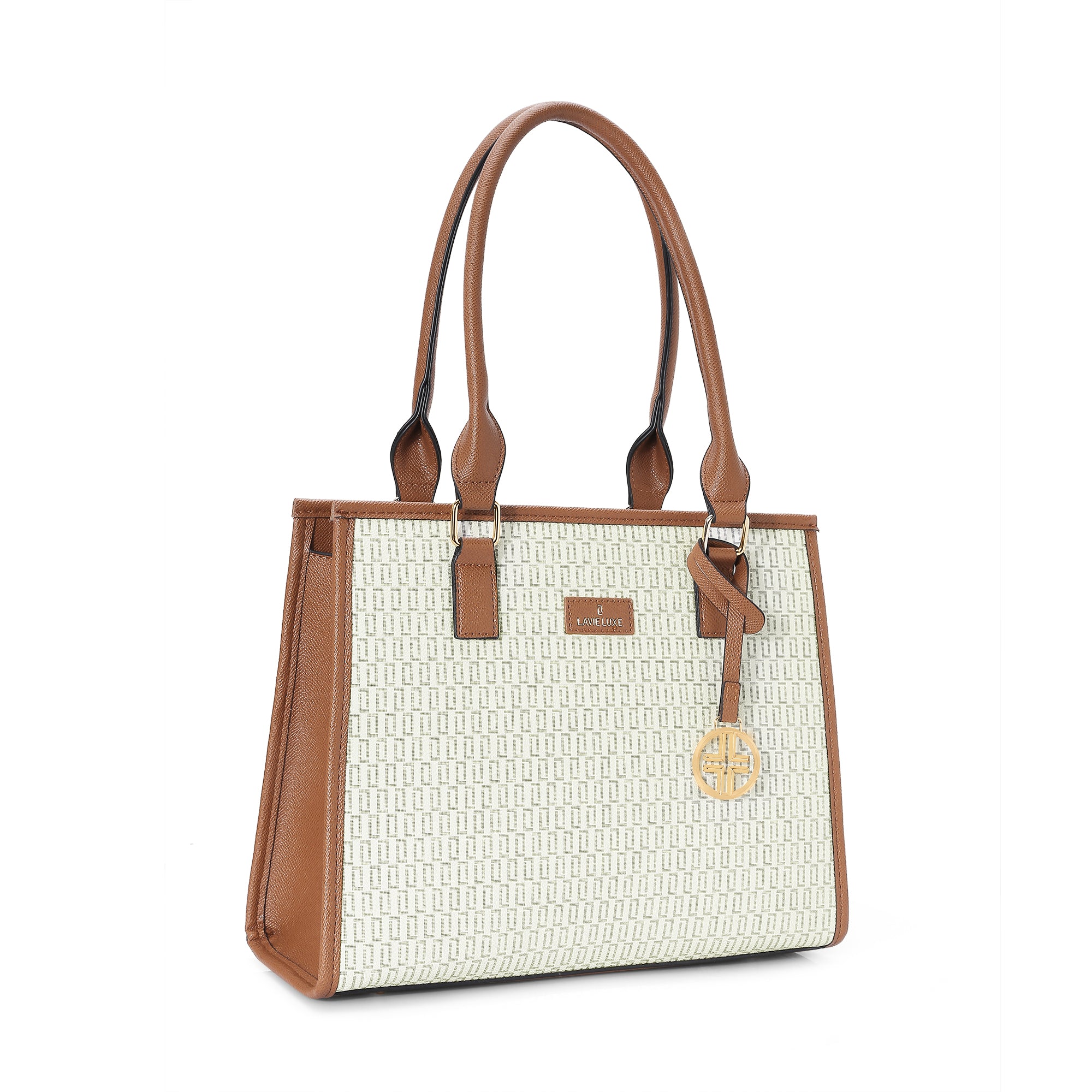 Lavie Luxe Monogram Quad Off White Medium Women's Satchel