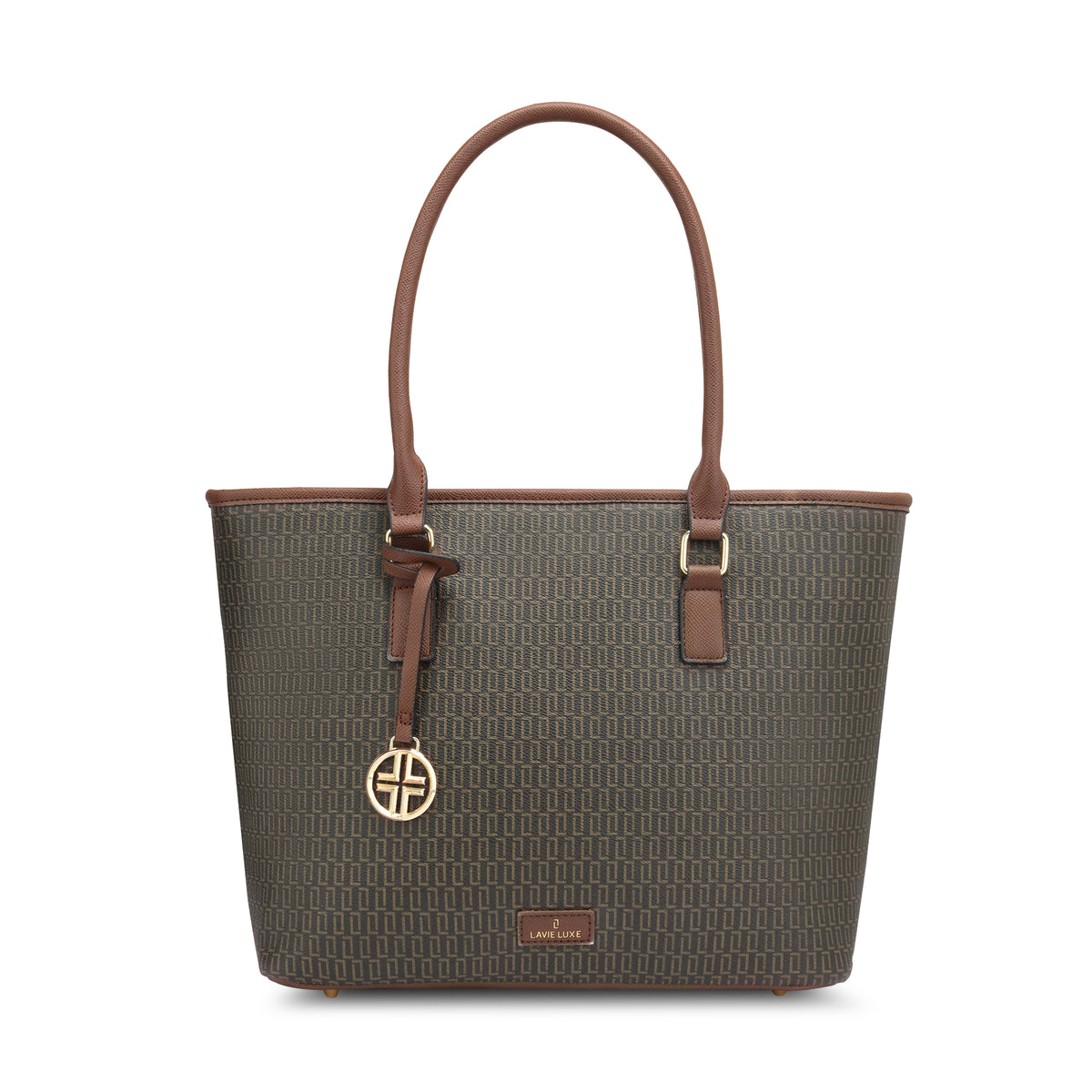 Lavie Luxe Monogram Sherry Pro Choco Large Women's Tote