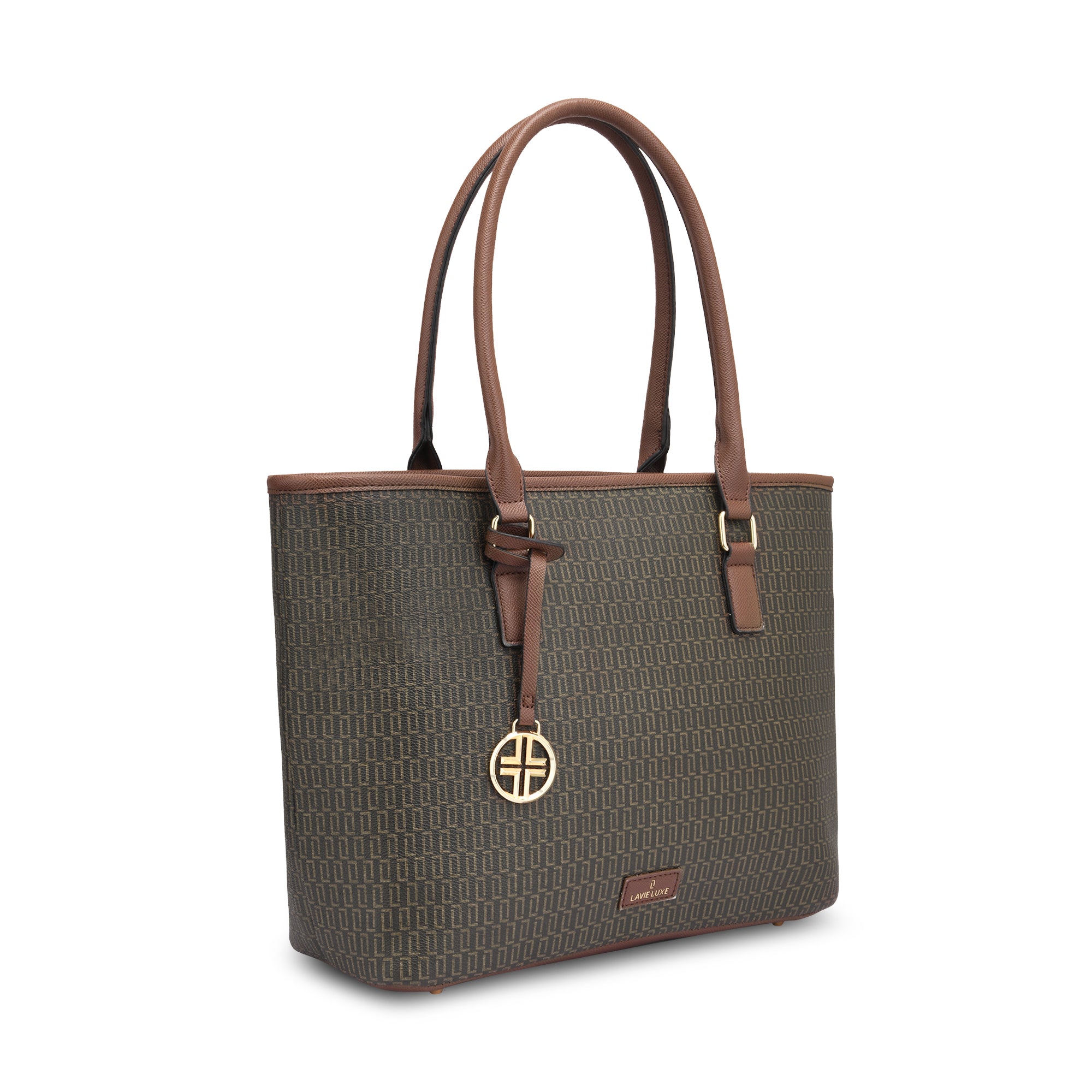 Lavie Luxe Monogram Sherry Pro Choco Large Women's Tote