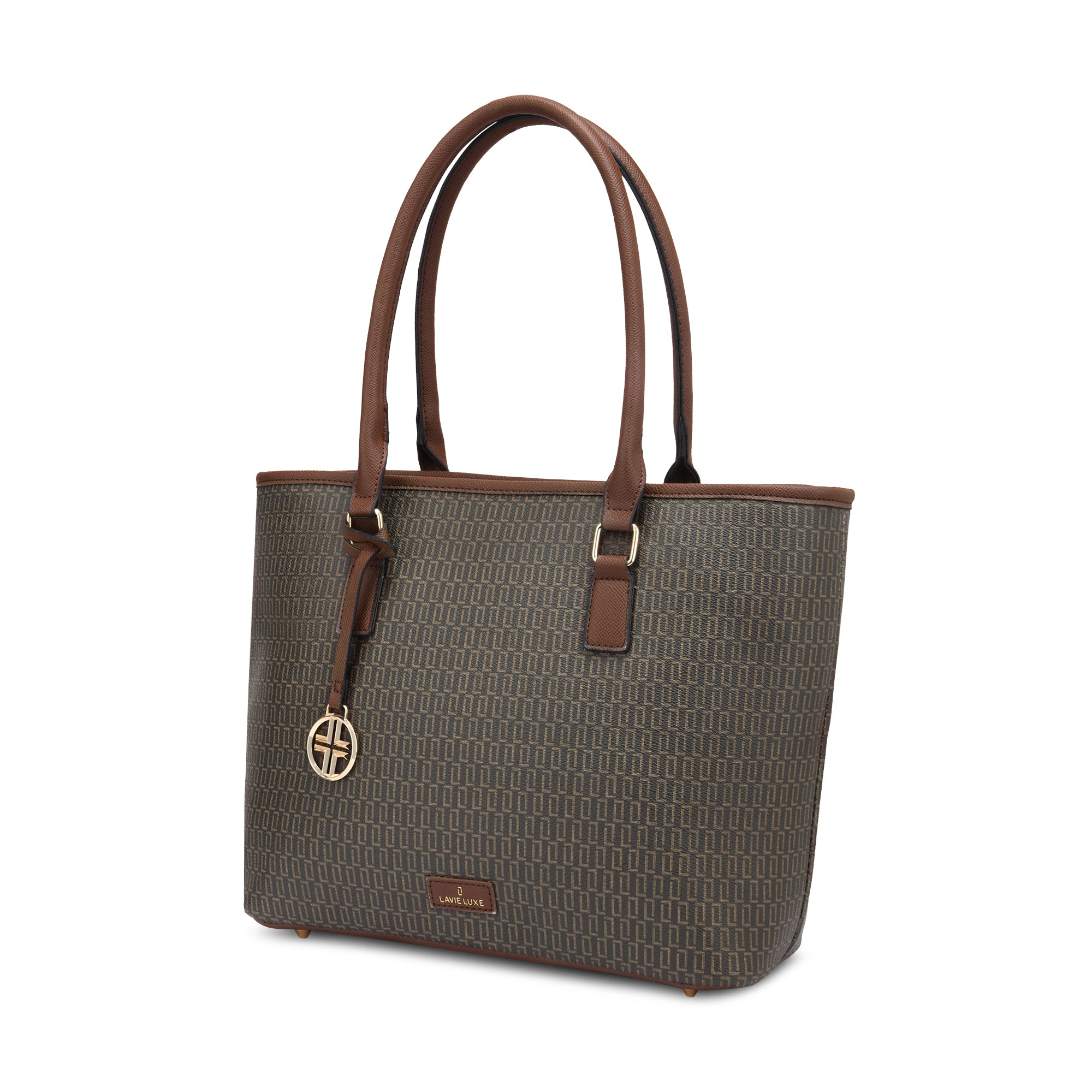 Lavie Luxe Monogram Sherry Pro Choco Large Women's Tote
