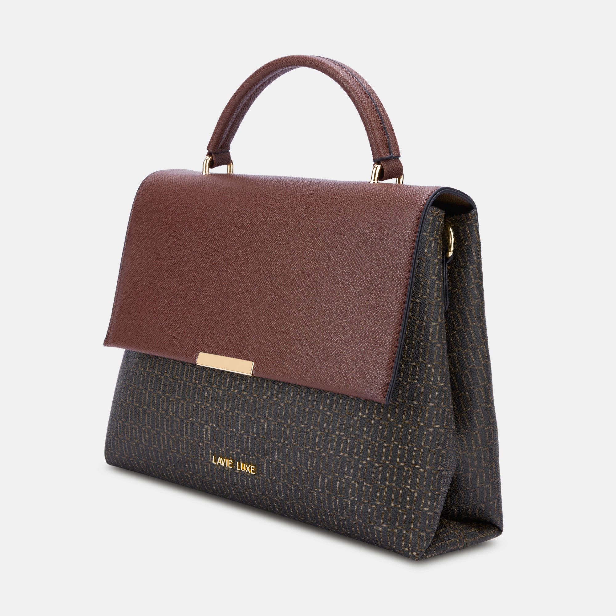 Lavie Luxe Mono Marsh Choco Medium Women's Handbag