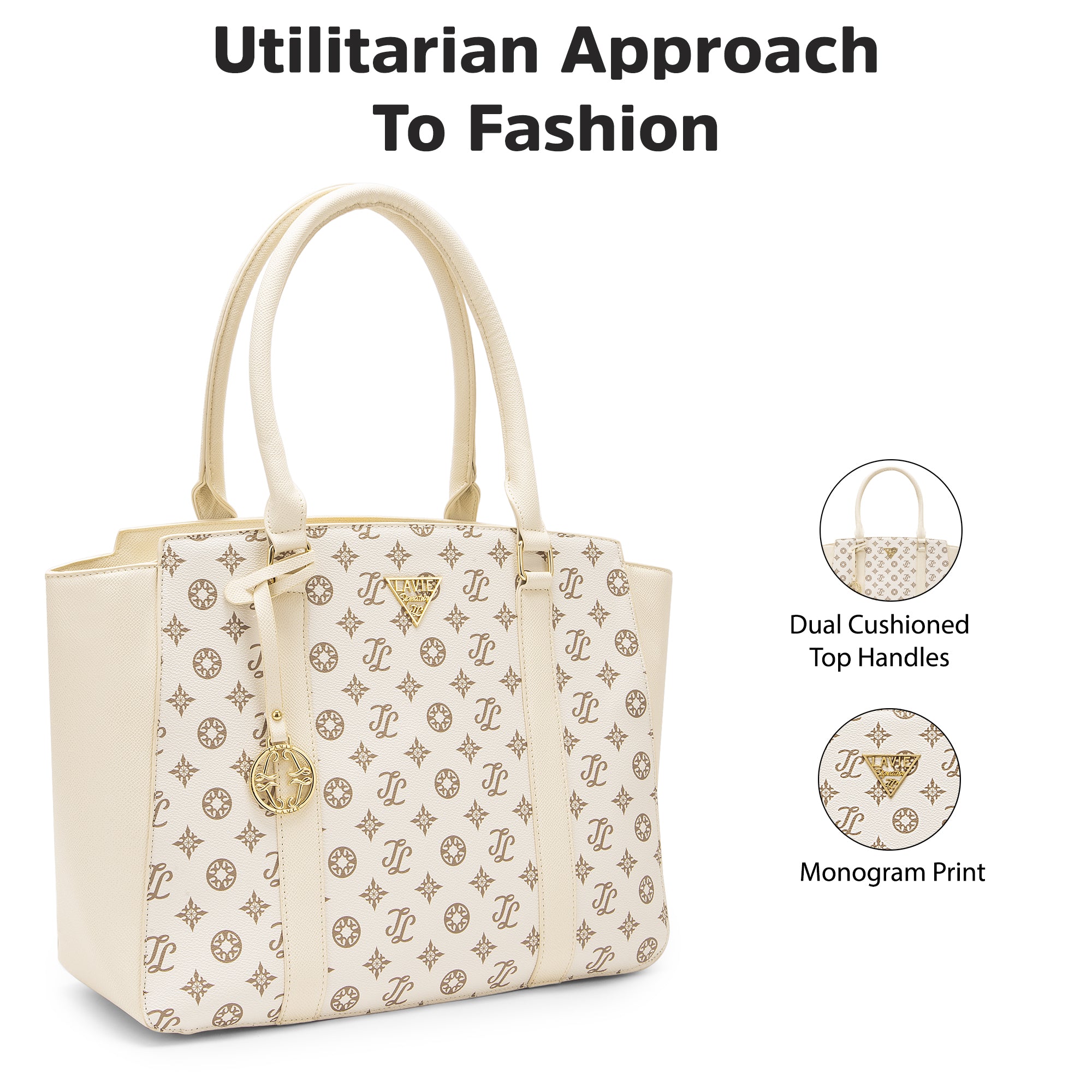 Lavie Signature Montana Large Off White Womens Tote Bag