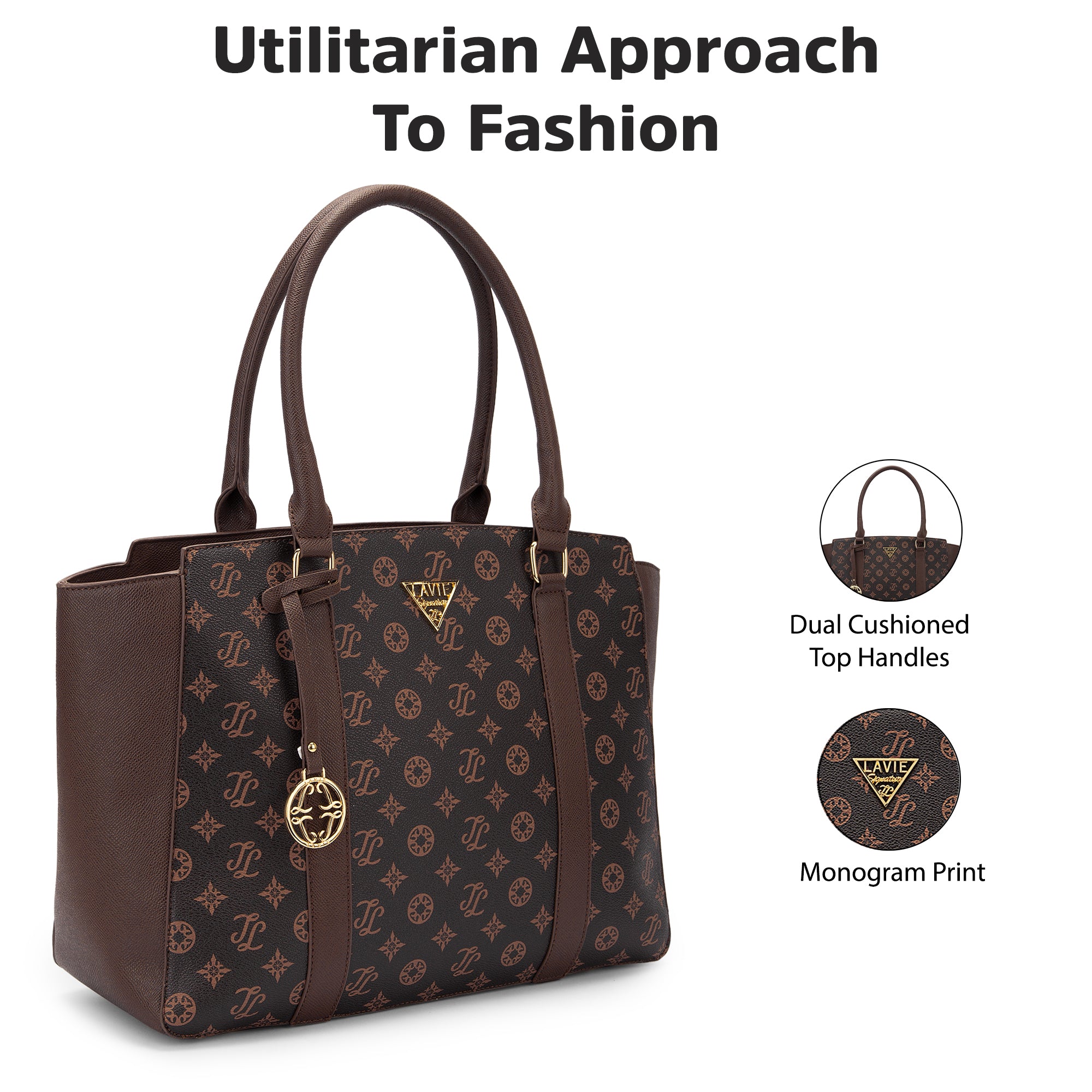 Lavie Signature Montana Large Choco Womens Tote Bag