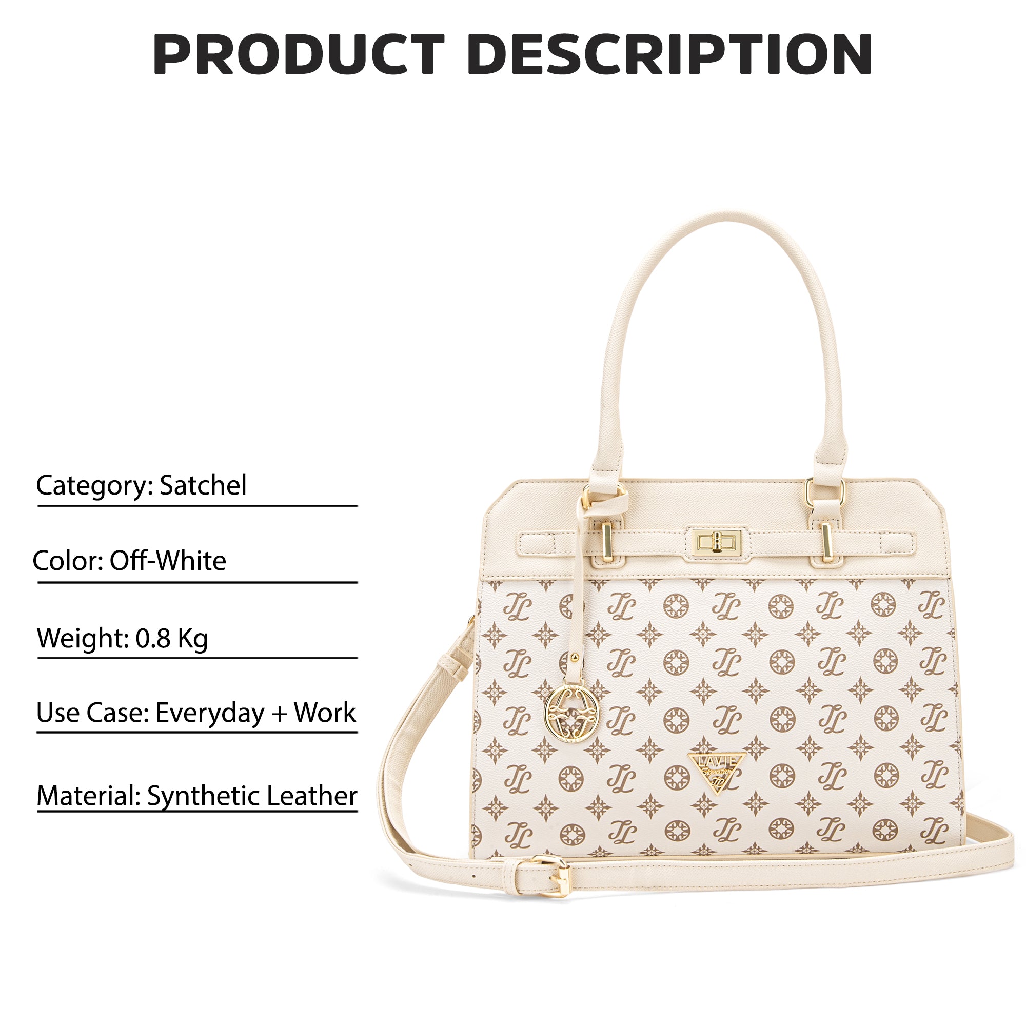Lavie Signature Manhattan Medium Off White Womens Satchel