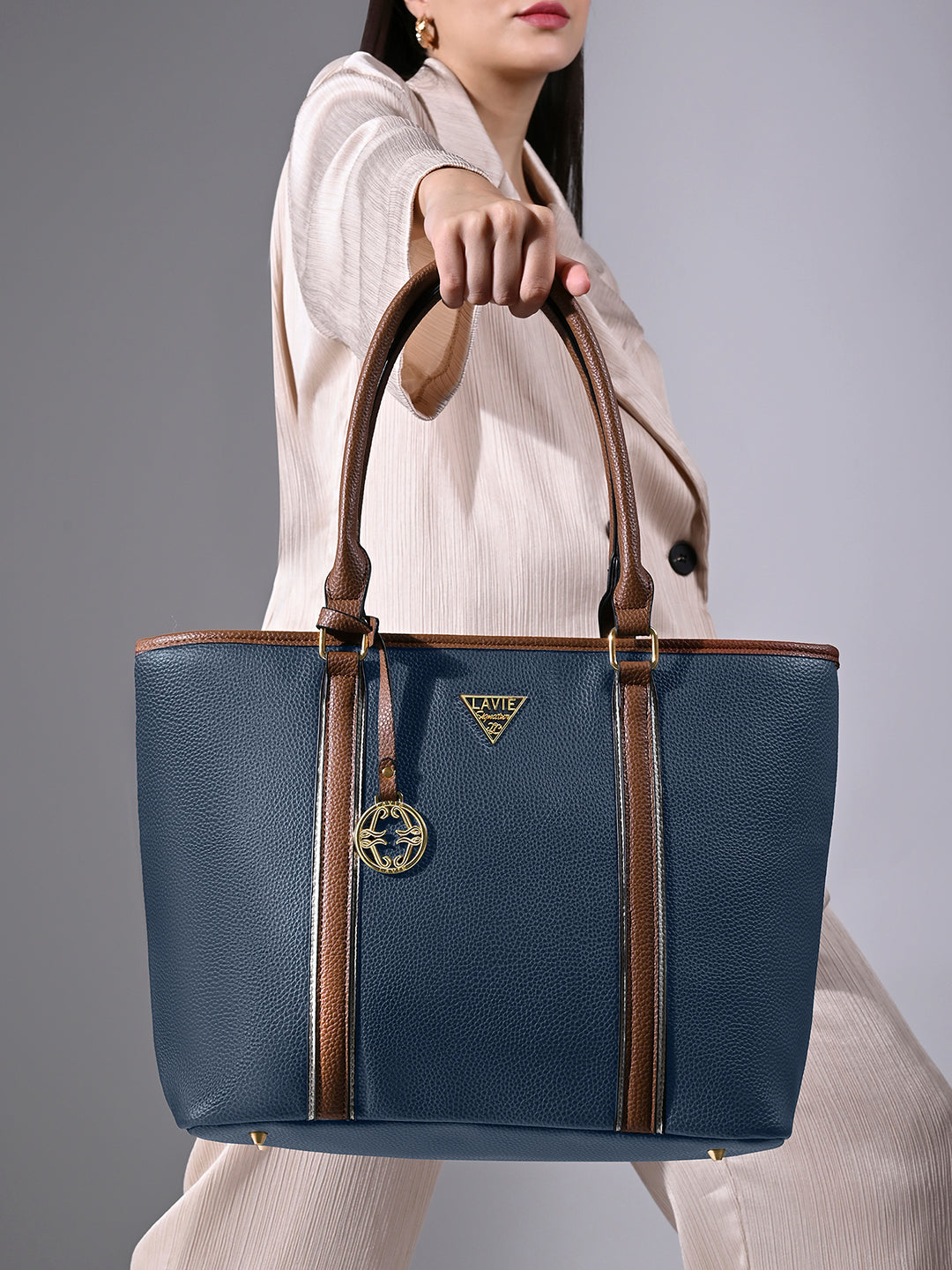 Lavie Signature Las Vegas Large Navy Womens Tote Bag