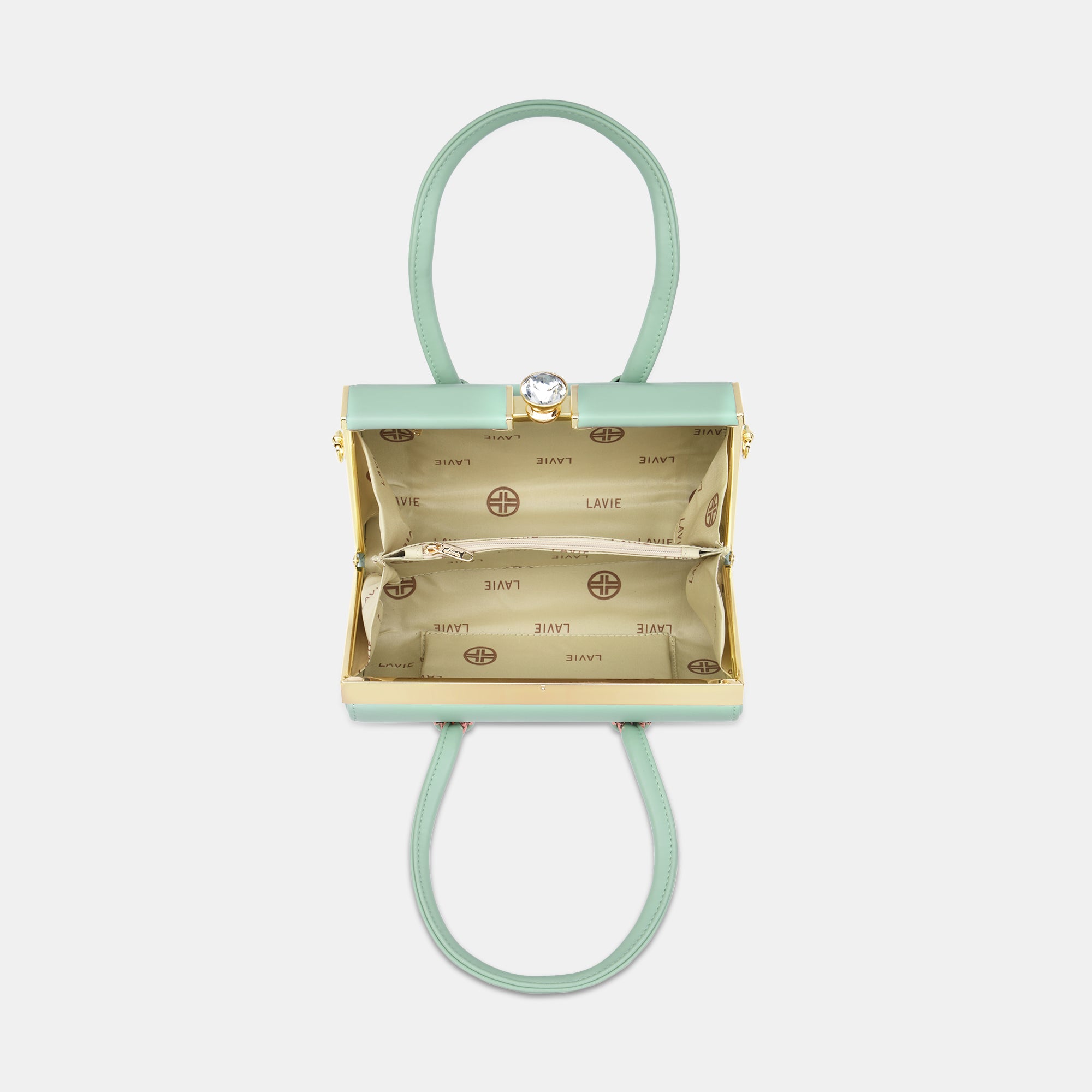 Lavie Luxe Dazzle Mint Small Women's Framed Bag
