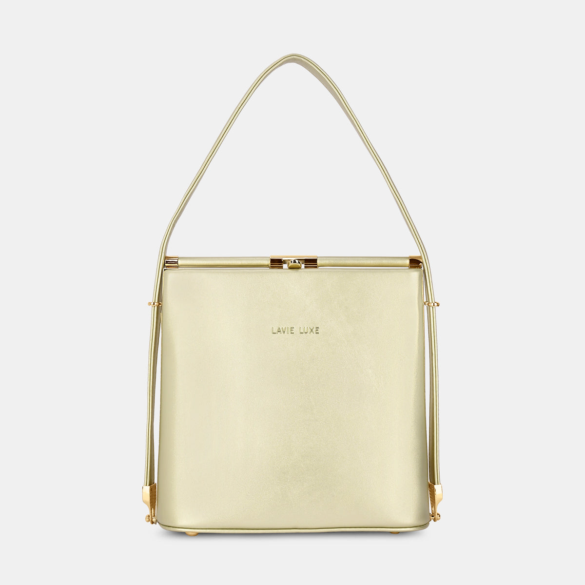 Lavie Luxe Glare Gold Medium Women's Framed Bag