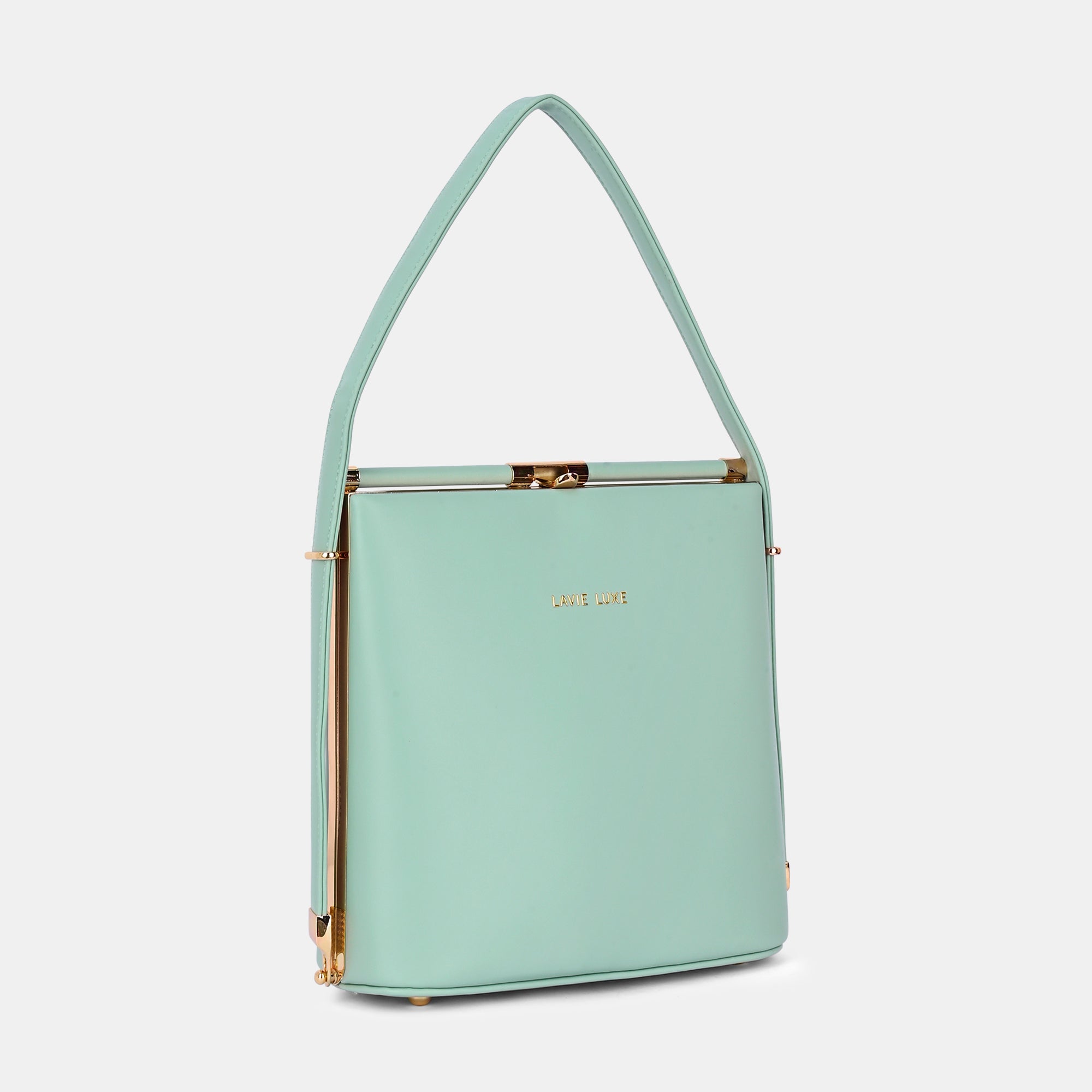 Lavie Luxe Glare Mint Medium Women's Framed Bag