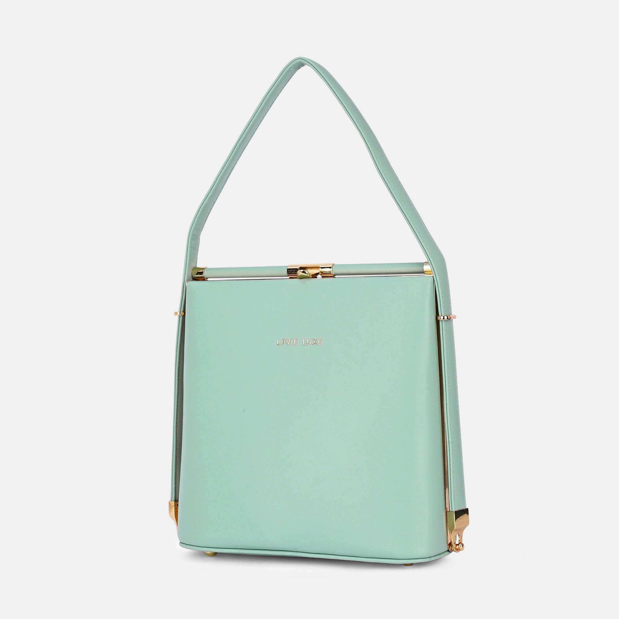Lavie Luxe Glare Mint Medium Women's Framed Bag