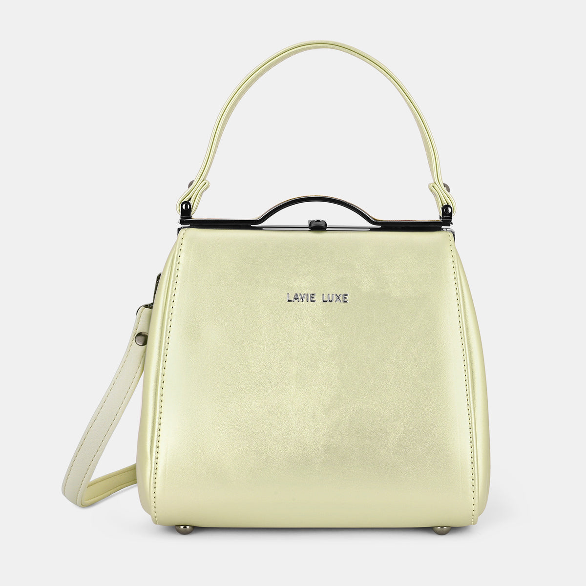 Lavie Luxe Fluff Frame Gold Medium Women's Framed Bag