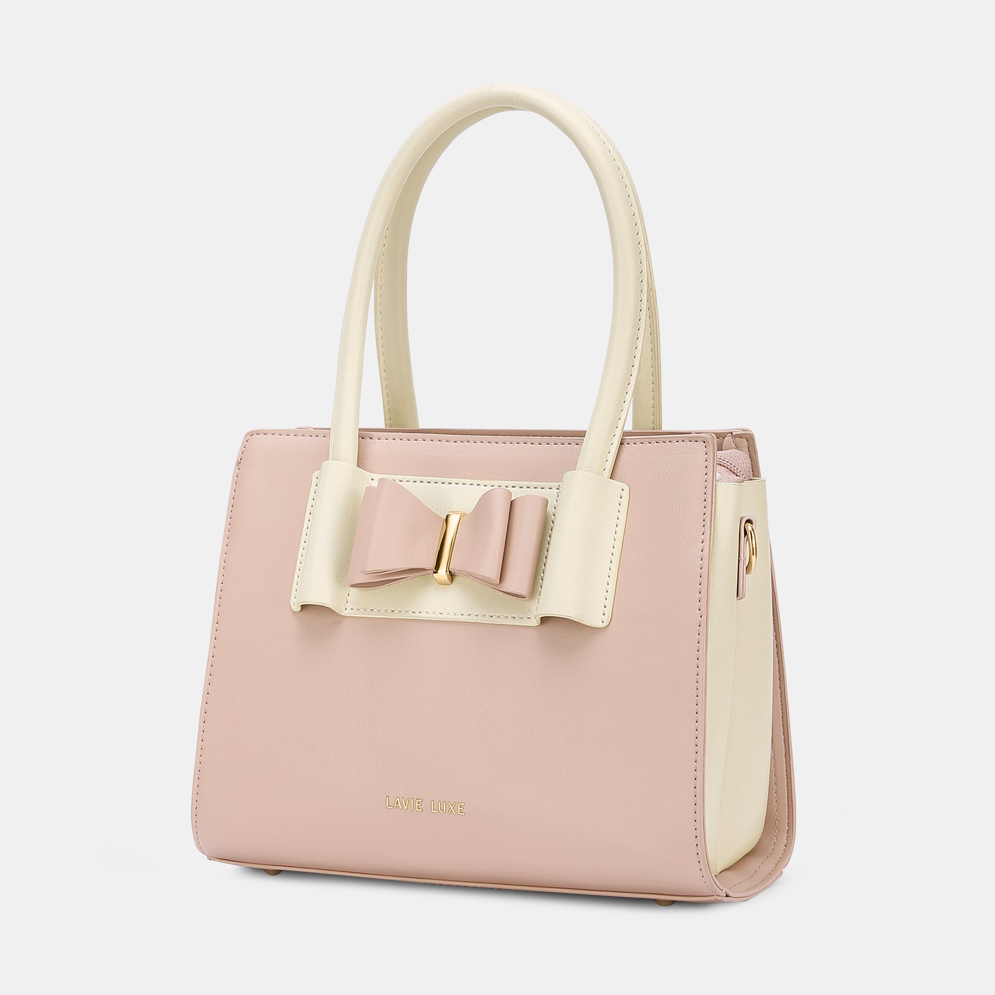 Lavie Luxe Knot Light Pink Medium Women's Satchel Bag