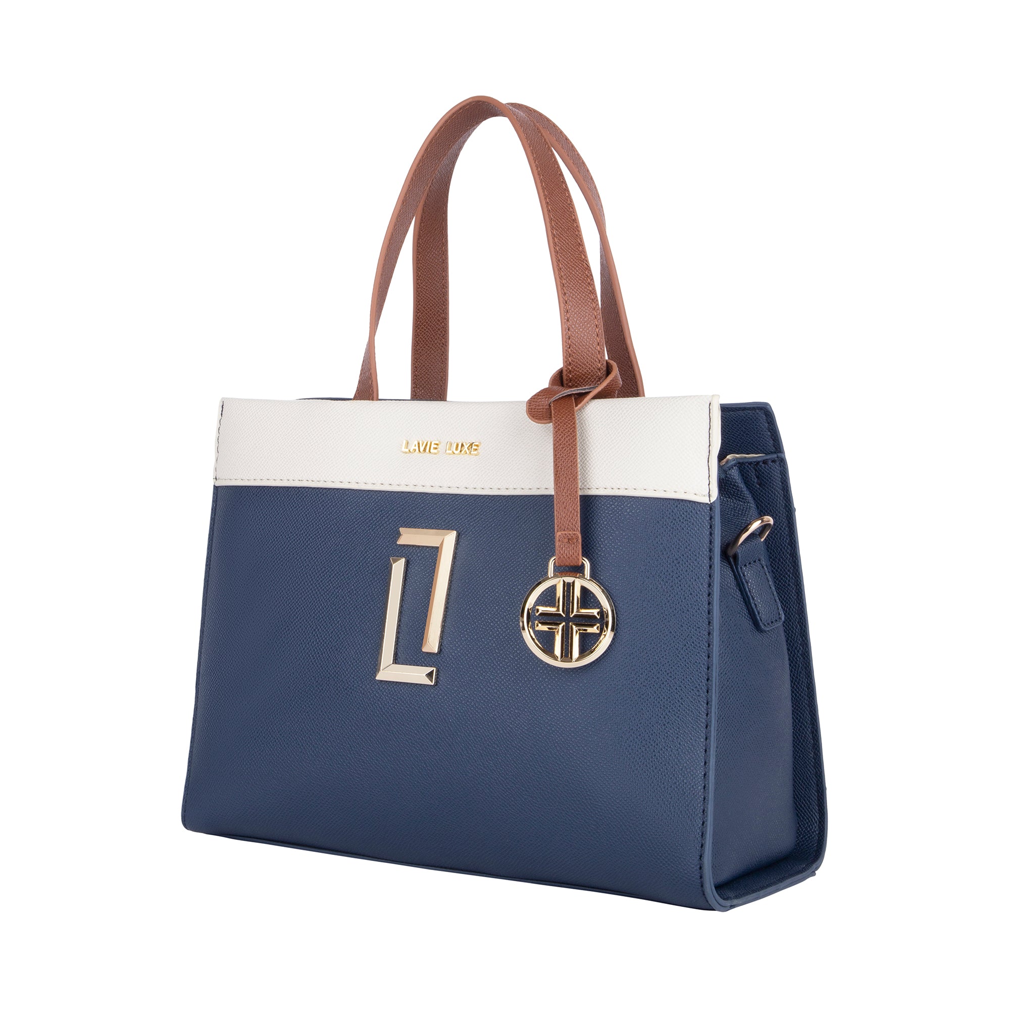Lavie Luxe Gehry Navy Medium Women'S Satchel