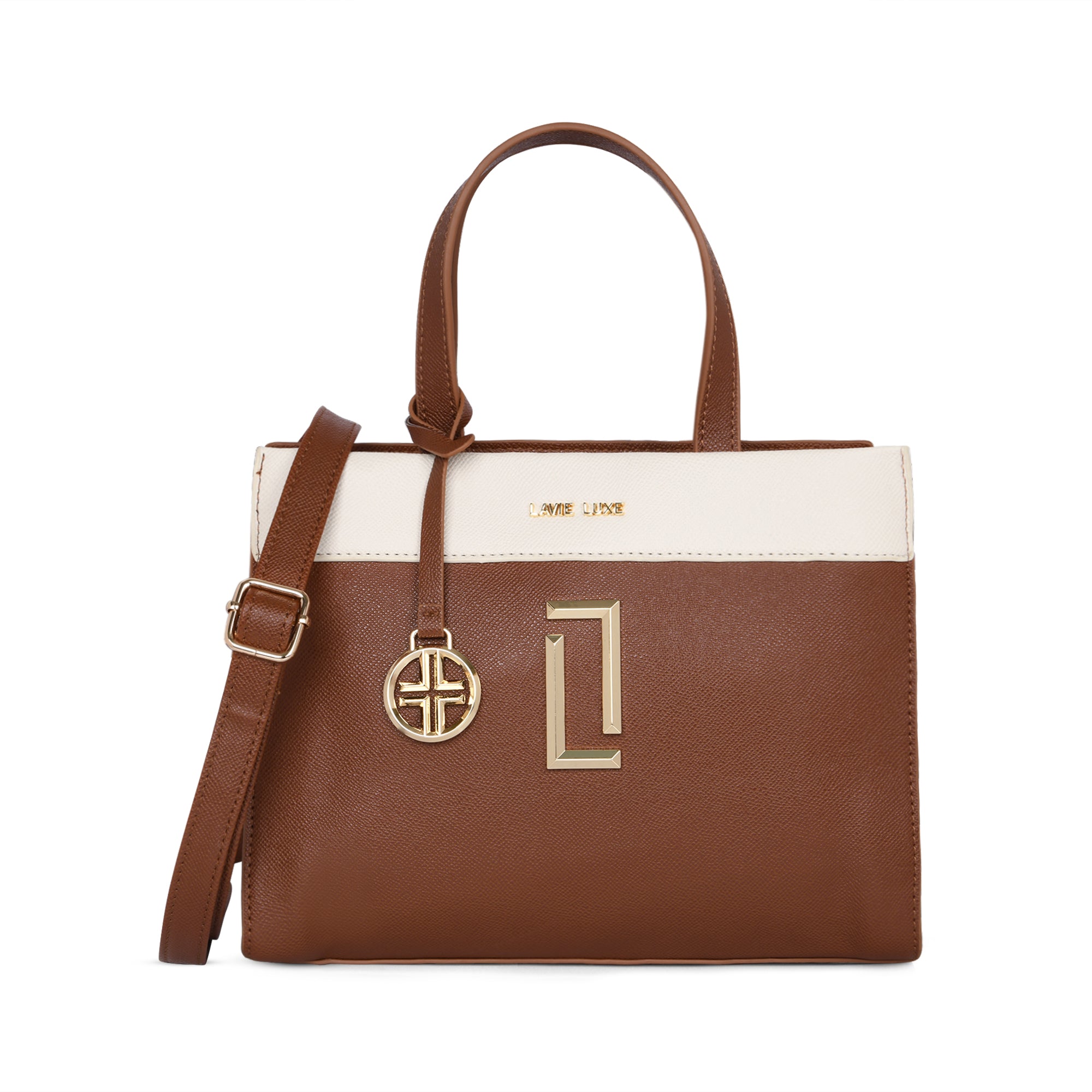 Lavie Luxe Gehry Tan Medium Women'S Satchel