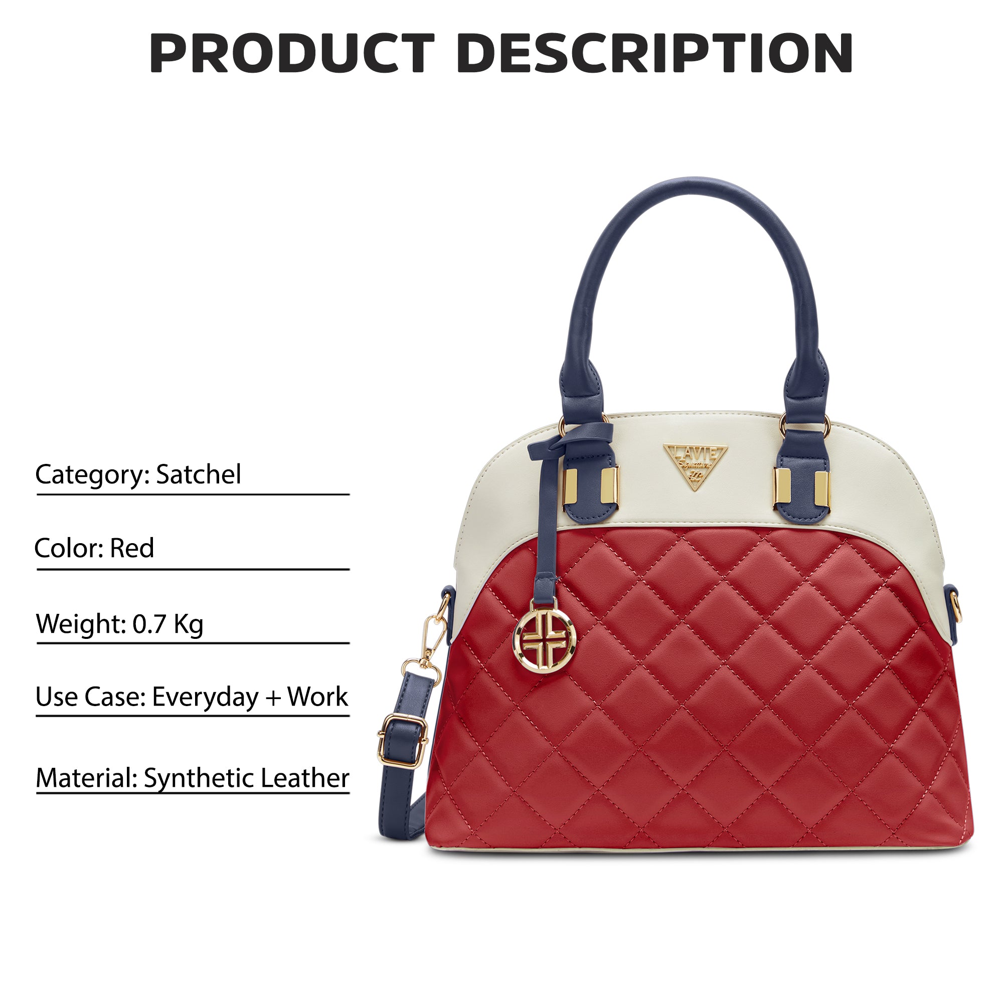 Lavie Signature Texas Medium Red Womens Satchel