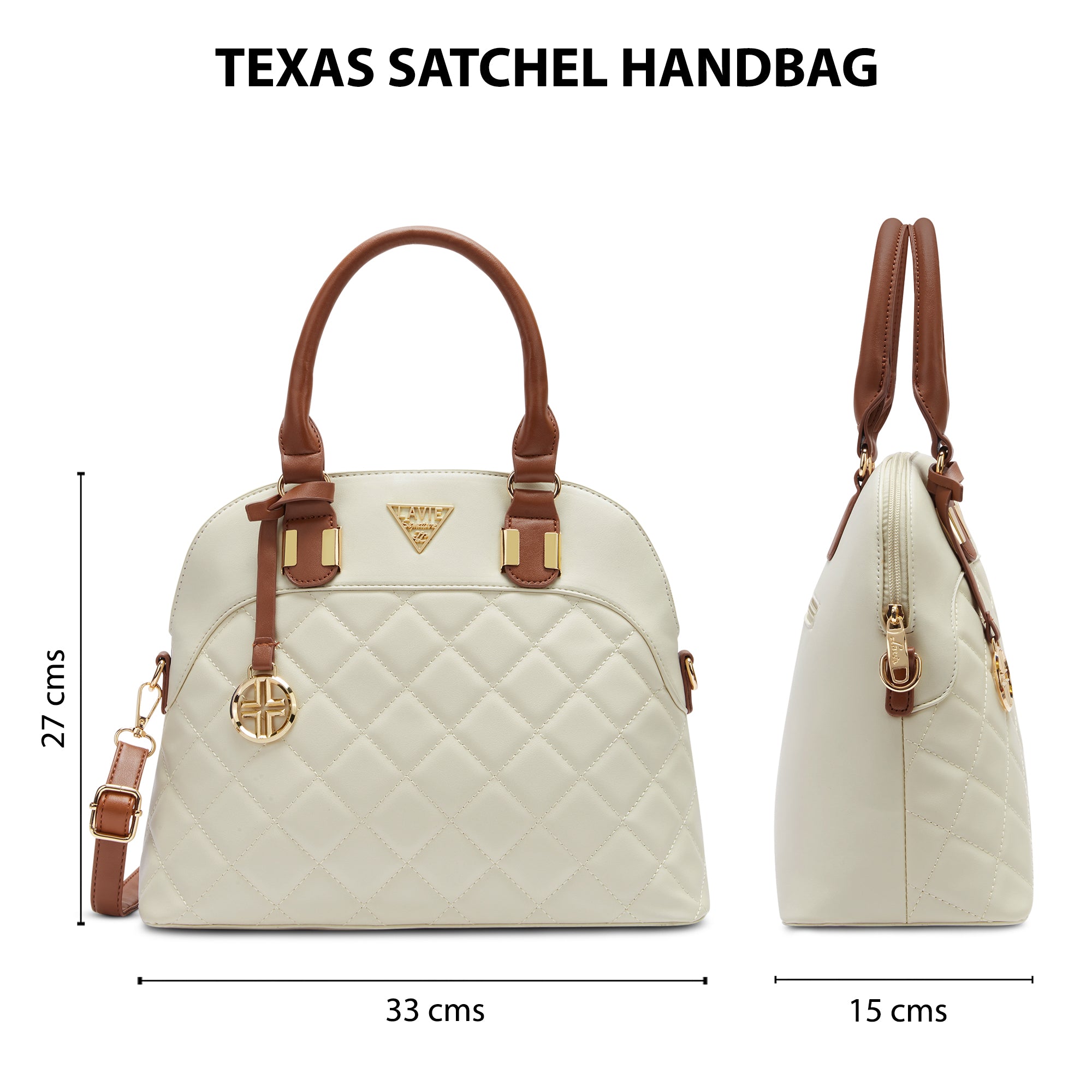 Lavie Signature Texas Medium Off White Womens Satchel