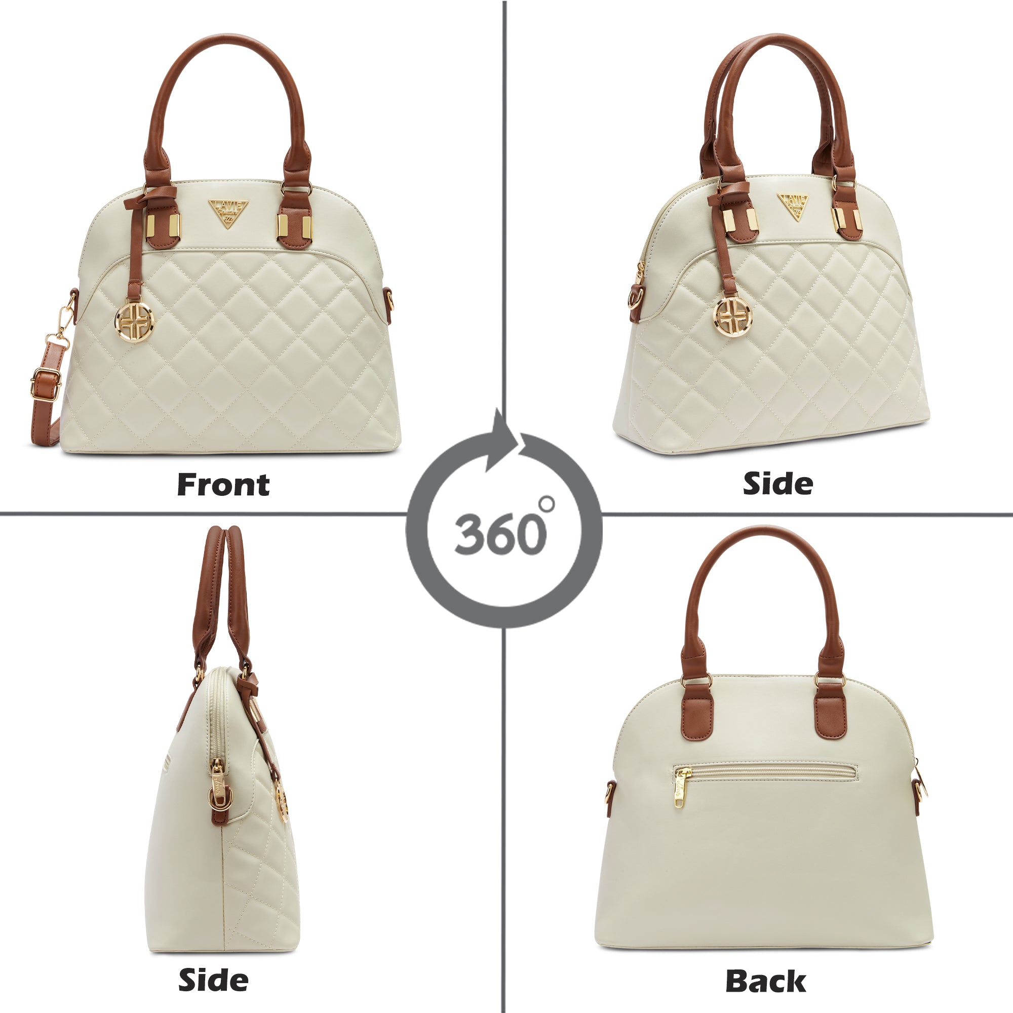 Lavie Signature Texas Medium Off White Womens Satchel