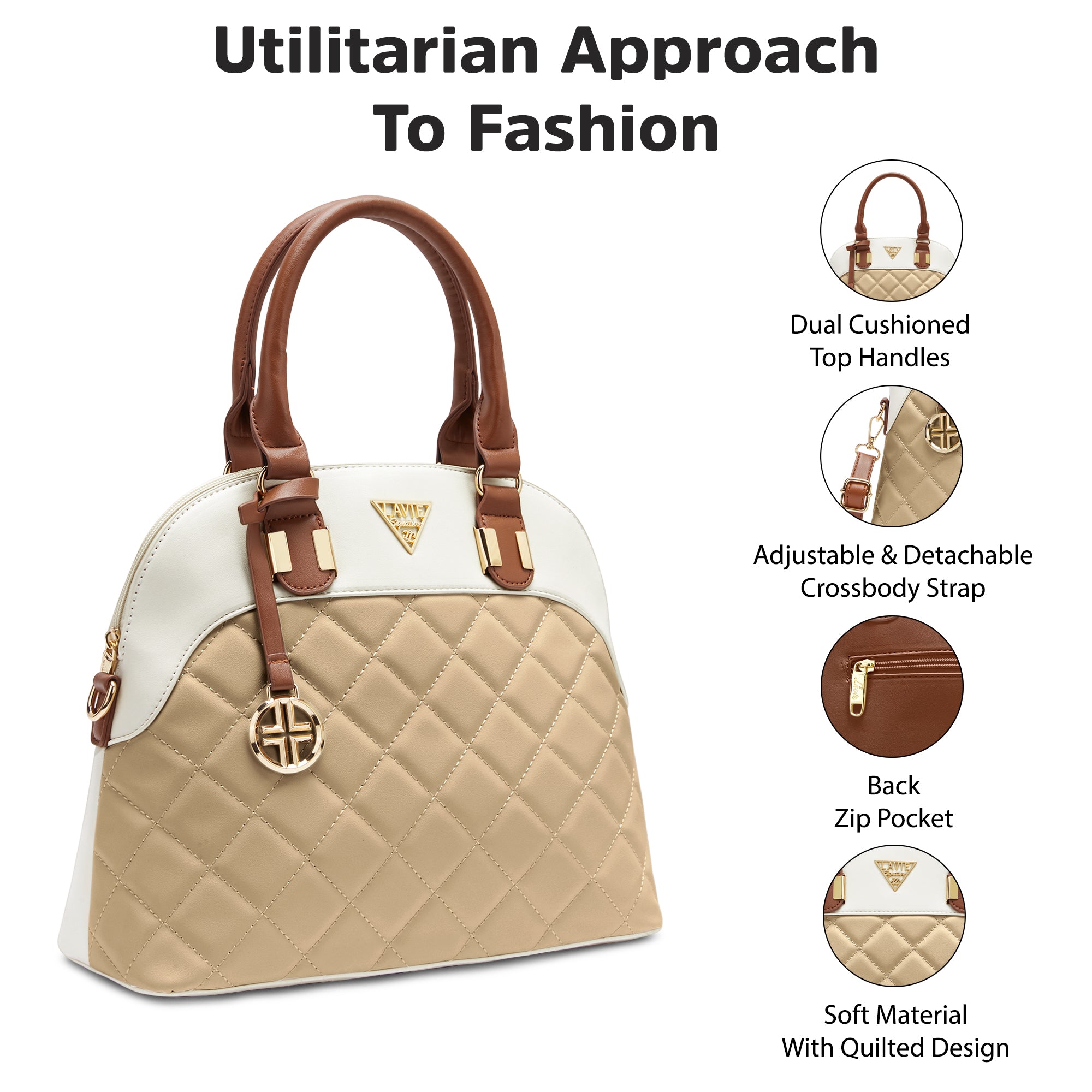 Lavie Signature Texas Medium Sand Womens Satchel