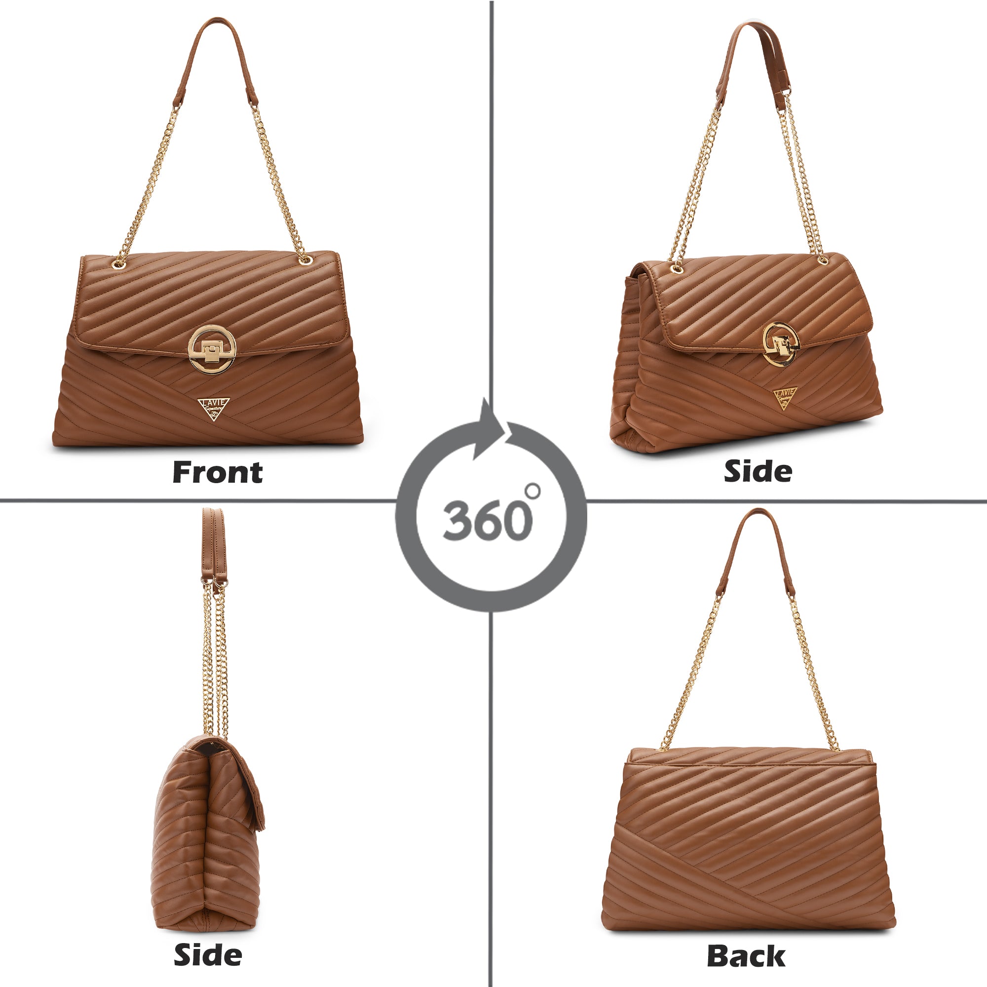 Lavie Signature Denver Large Womens Quilted Flap Satchel
