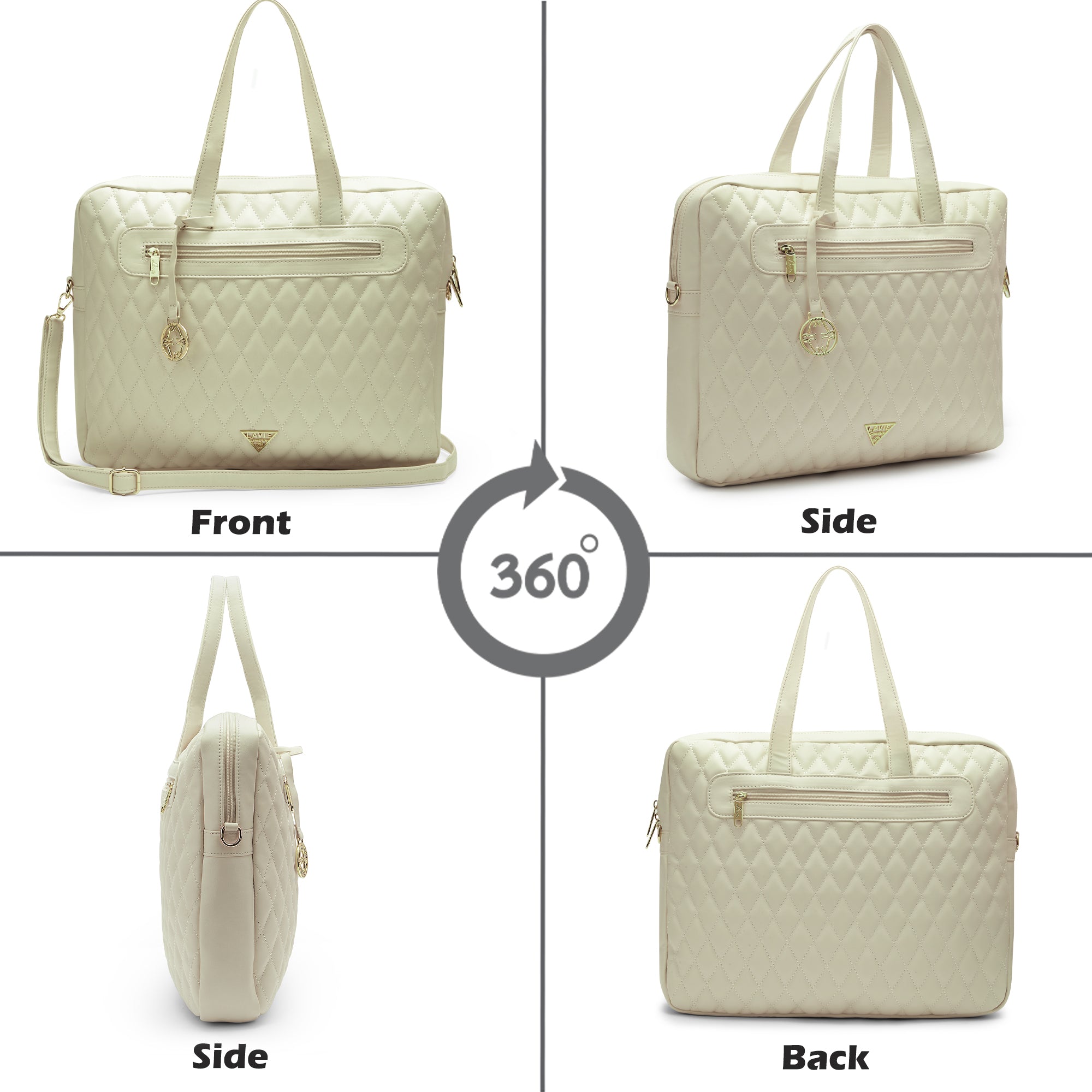 Lavie Signature Arizona Large Off White Womens Laptop Bag