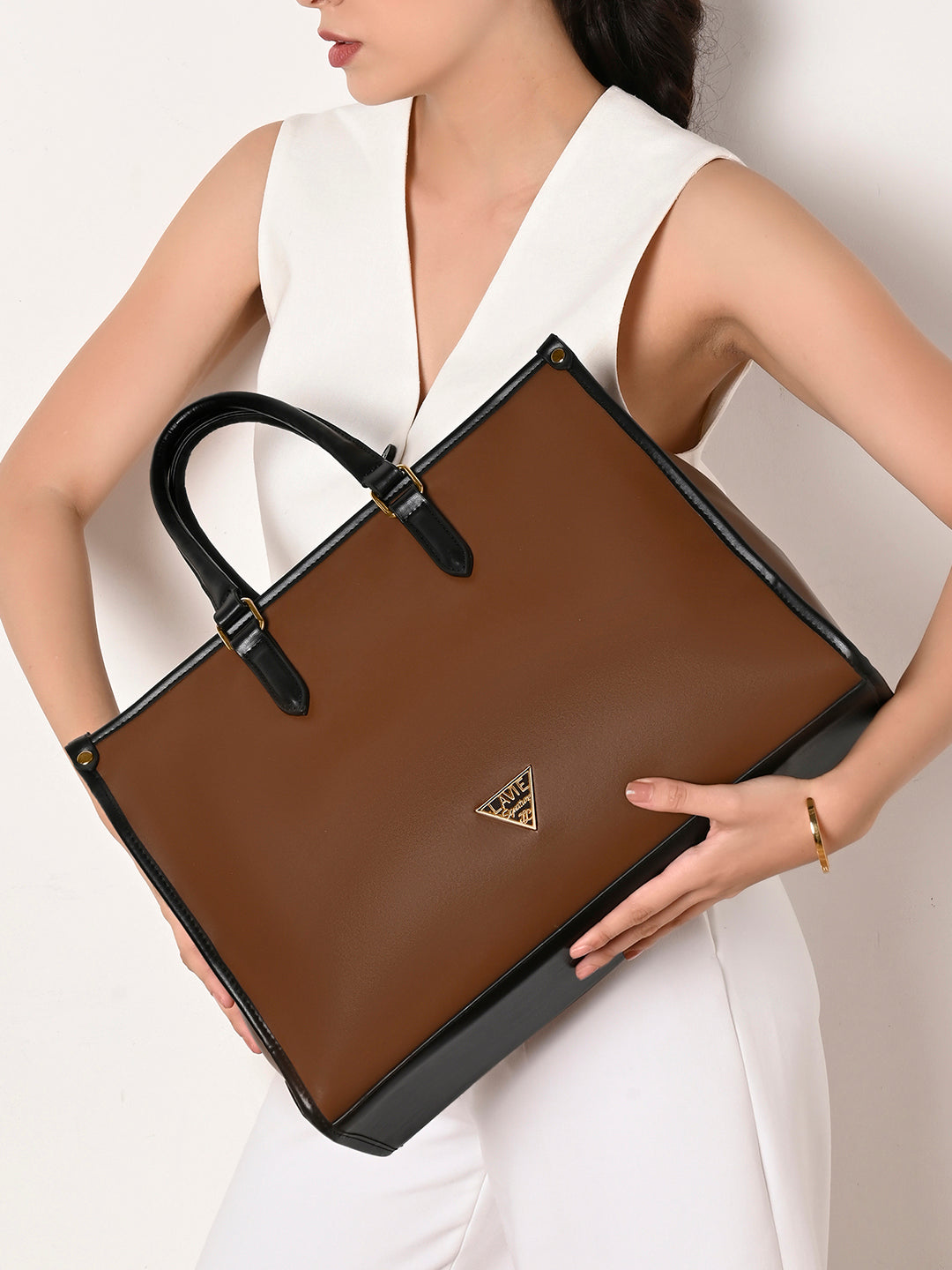 Lavie Signature Madisson Large Dark Tan Women's Box Tote