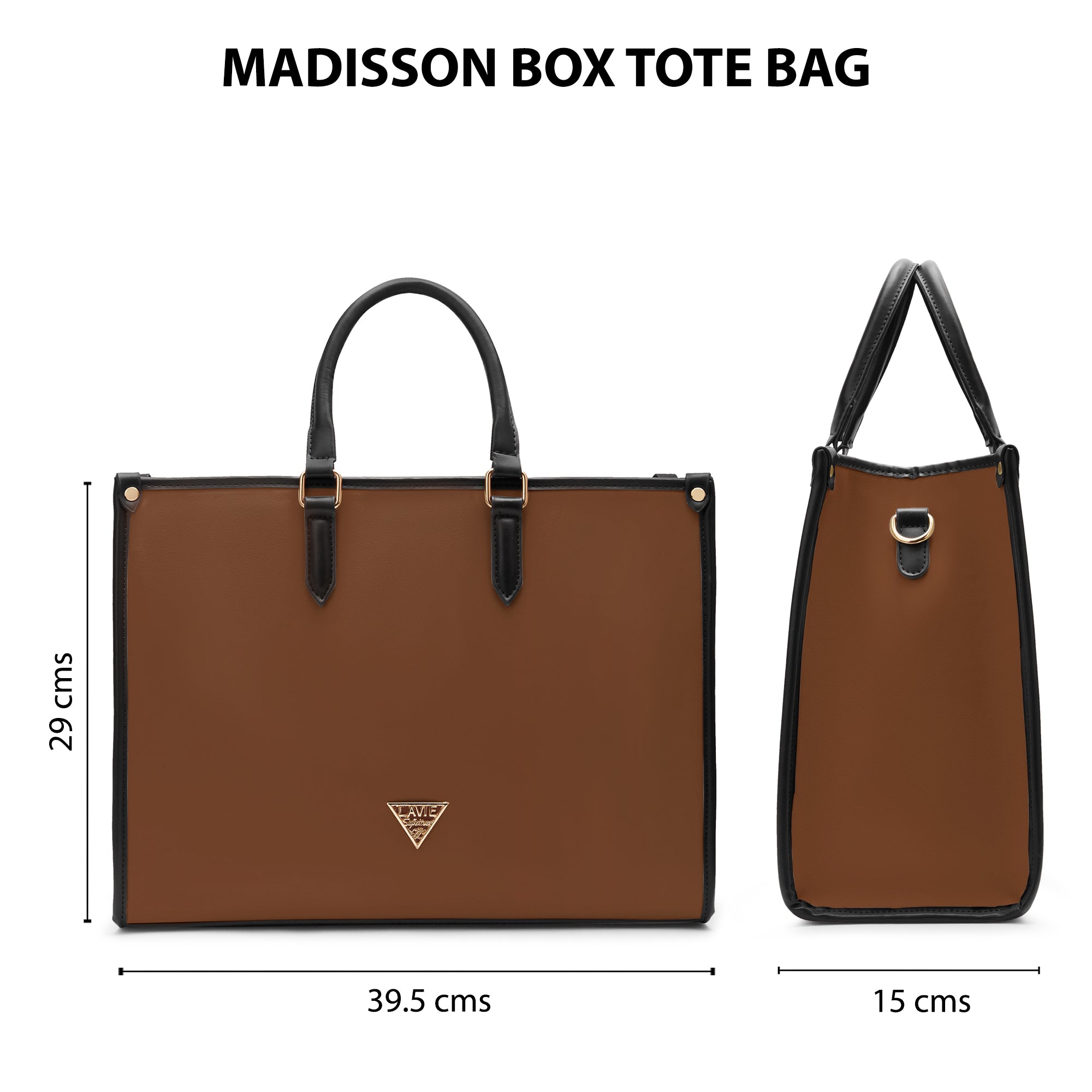 Lavie Signature Madisson Large Dark Tan Women's Box Tote