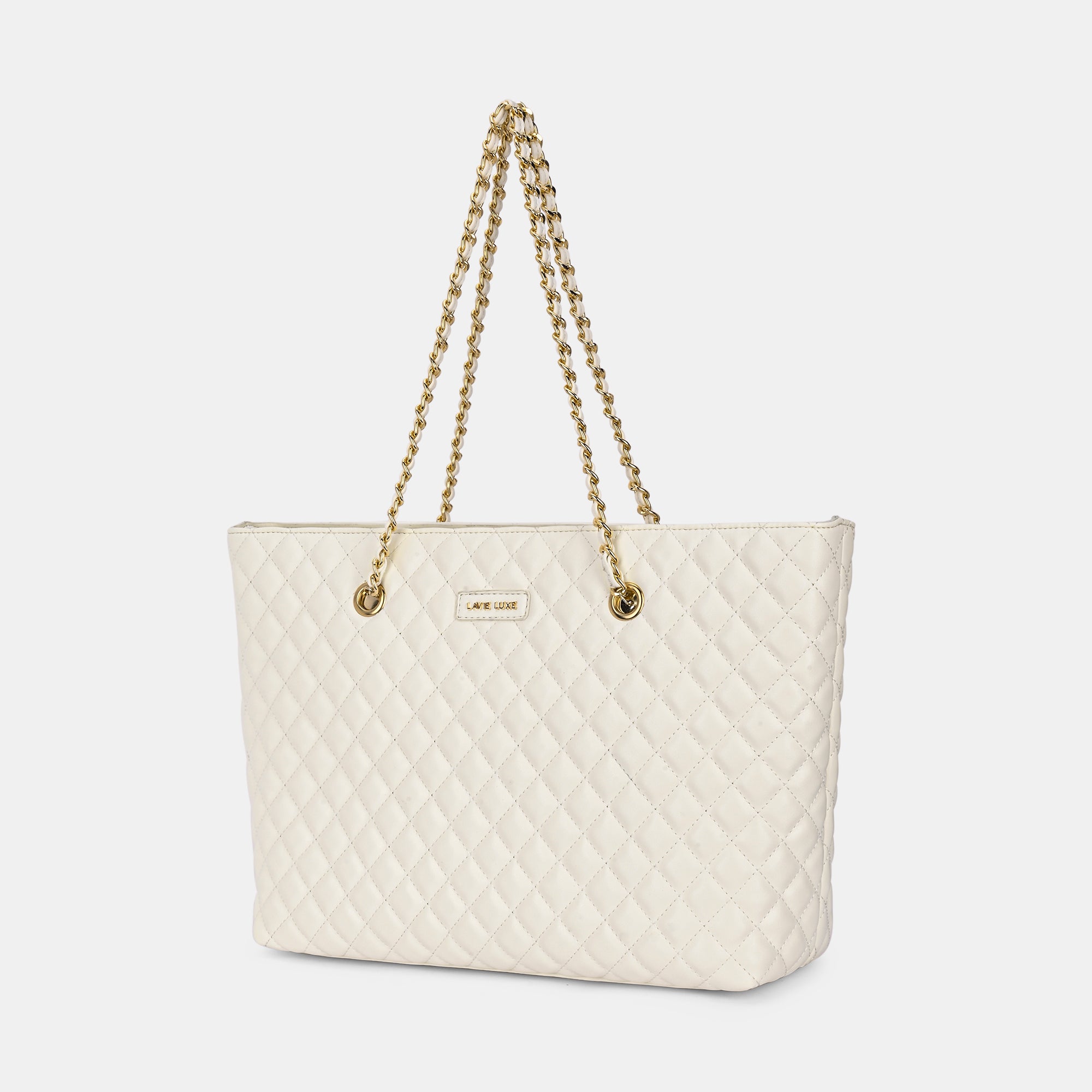 Lavie Luxe Query Off White Large Women's Tote