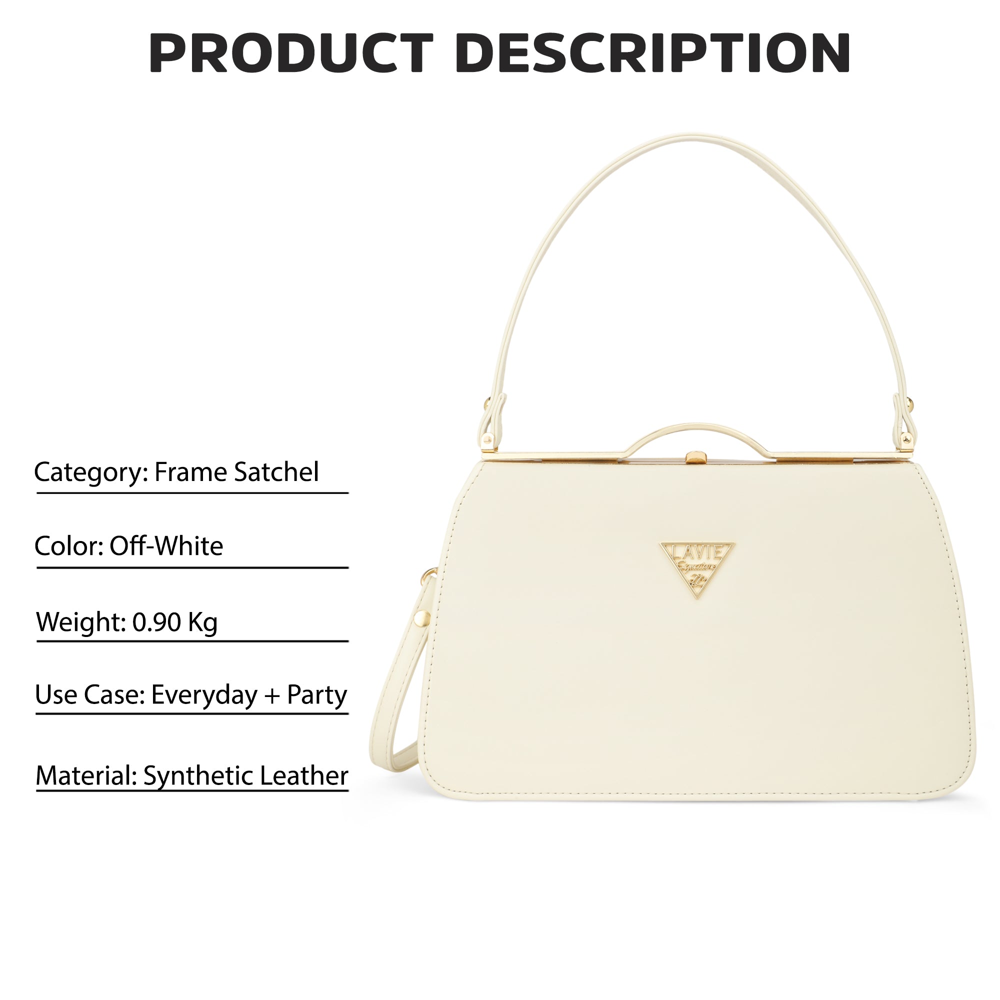 Lavie Signature Missouri Off White Large Women's Frame Bag