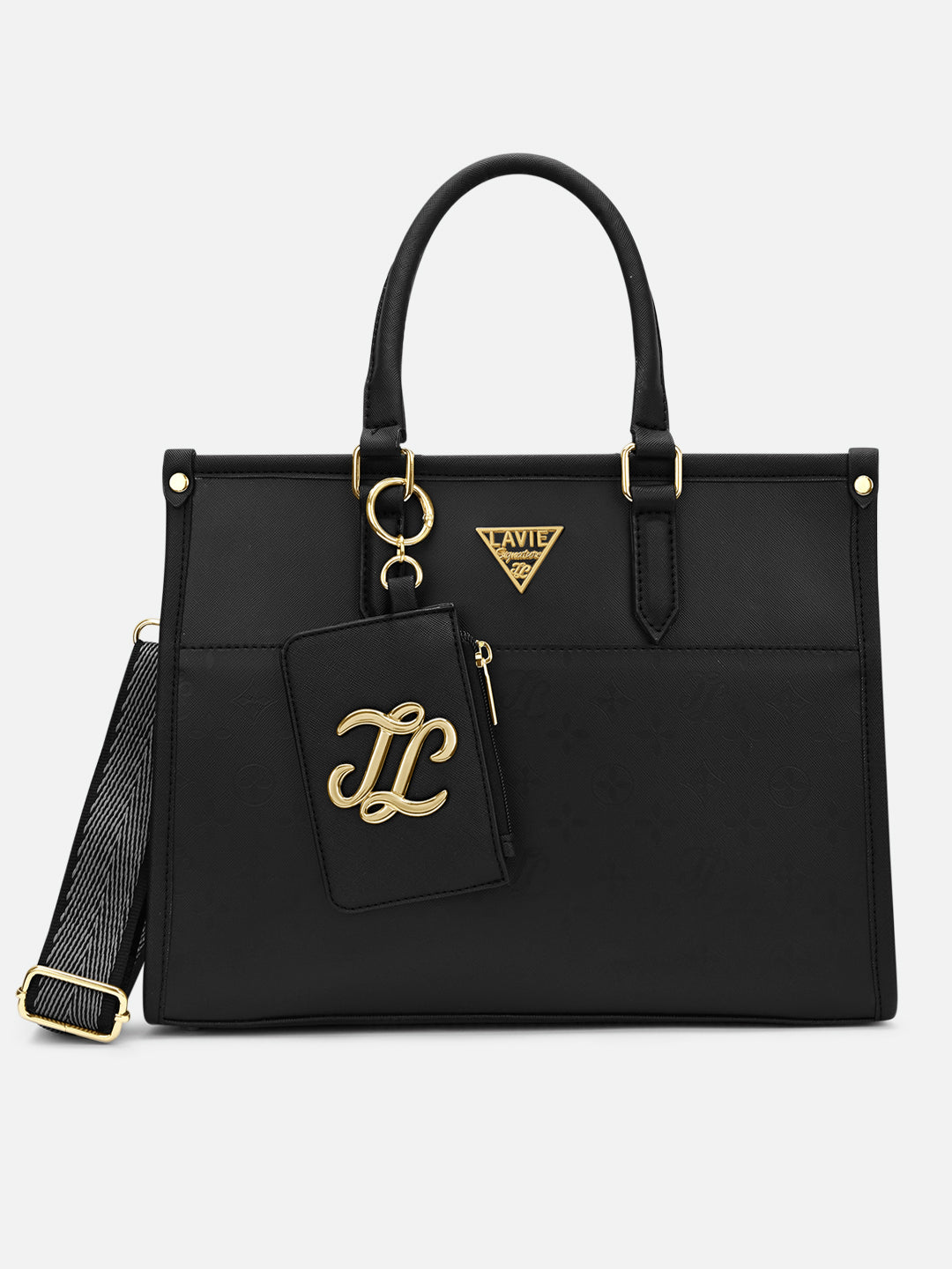 Buy Ithaca Colourblock Medium Tote Bag Bag Black Online – Lavie World