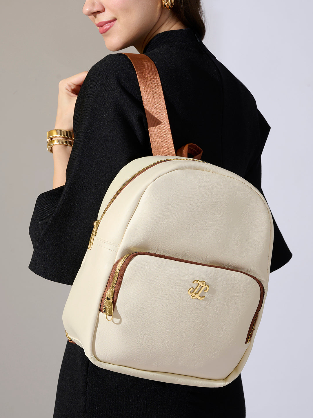 Colourblock Conway Medium Backpack Off White