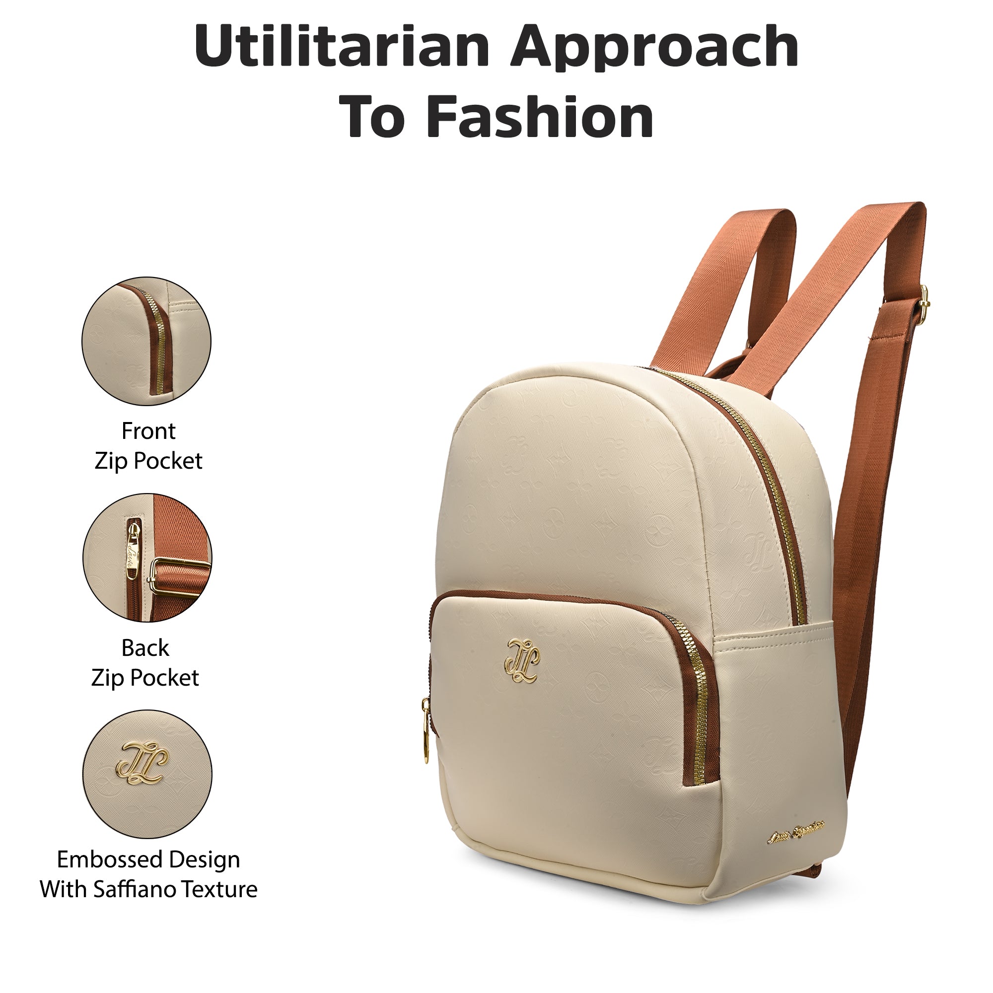 Colourblock Conway Medium Backpack Off White