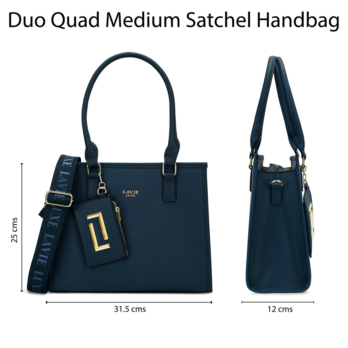 Duo Quad Medium Navy Handbag