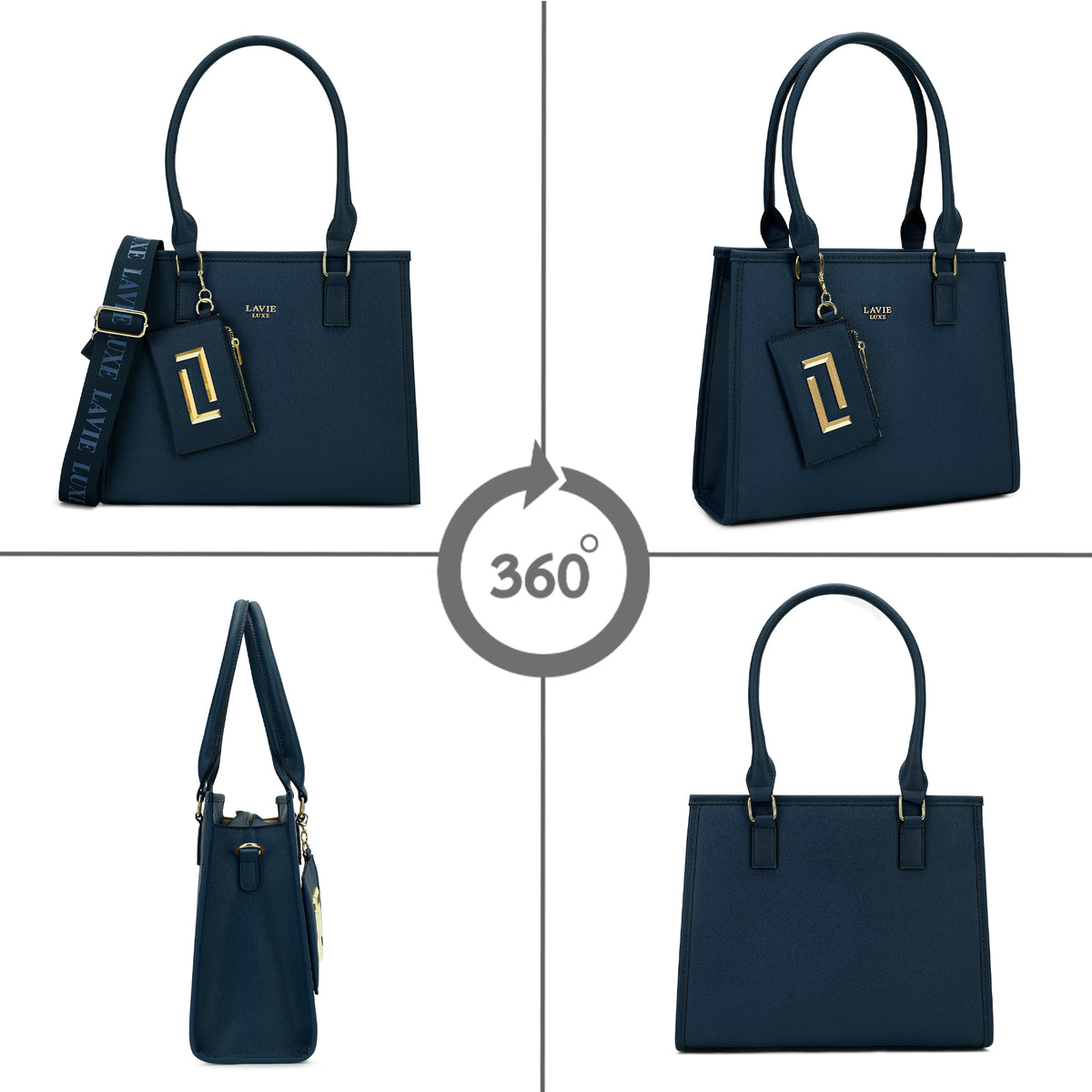 Duo Quad Medium Navy Handbag
