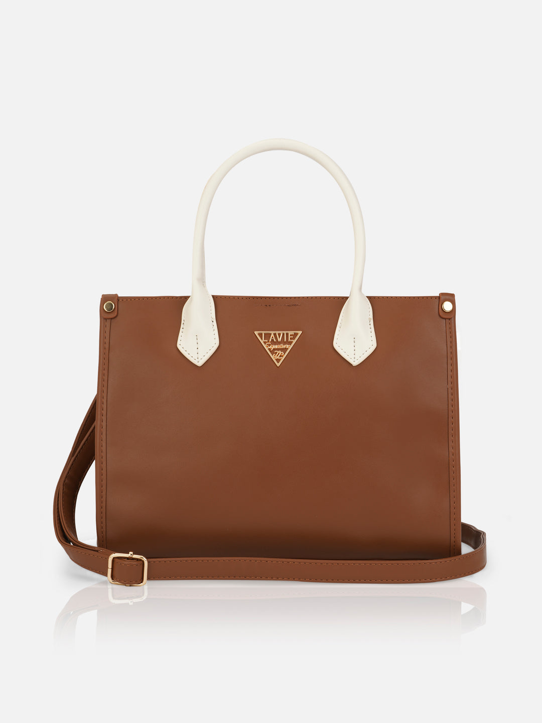 Lancaster 3 Compartment Small Dark Tan Satchel Bag