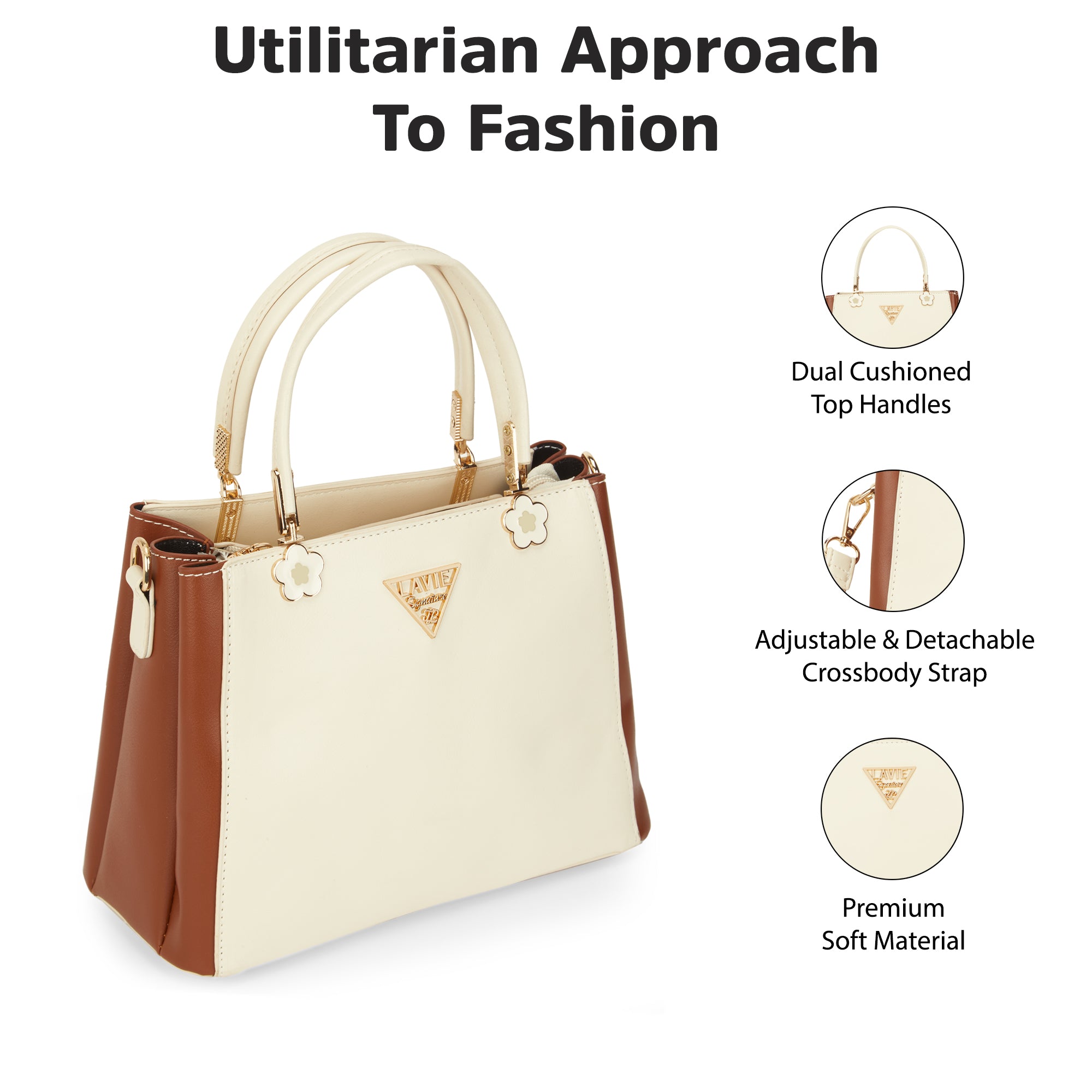 Trinidad 3 Compartment Box Medium Satchel Bag
