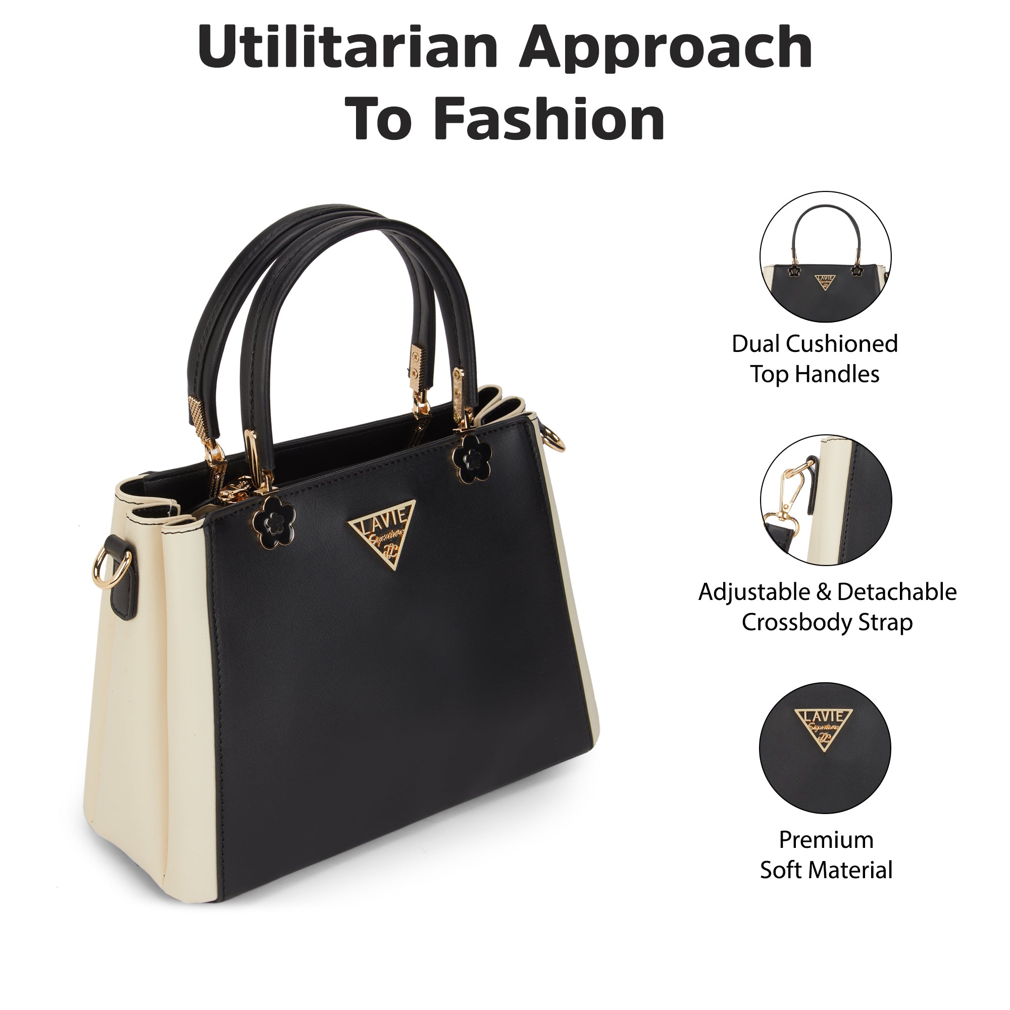 Trinidad 3 Compartment Box Medium Satchel Bag